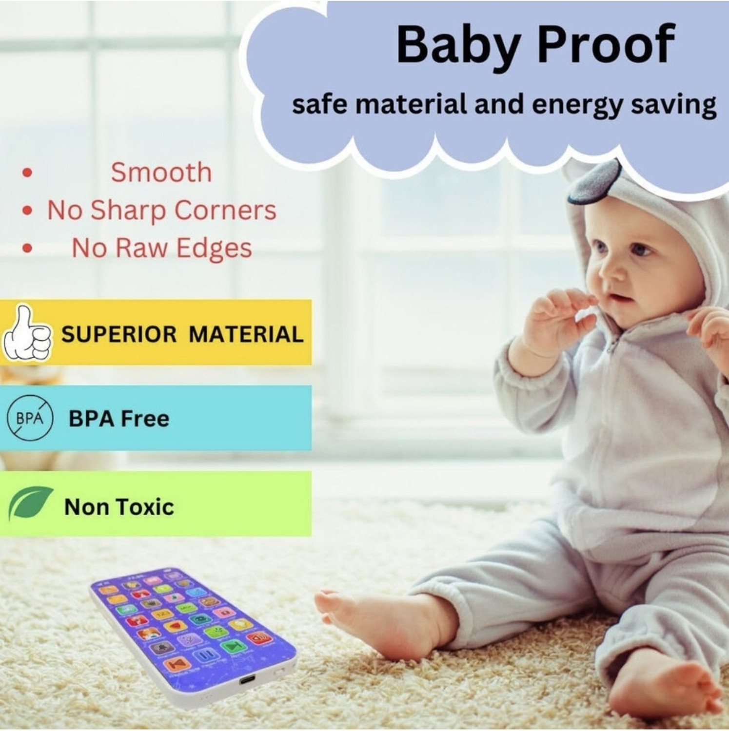 Image of Chaowbow 3. Unicorn Educational Toy Mobile Phone with Music for Kids (Multicolor)