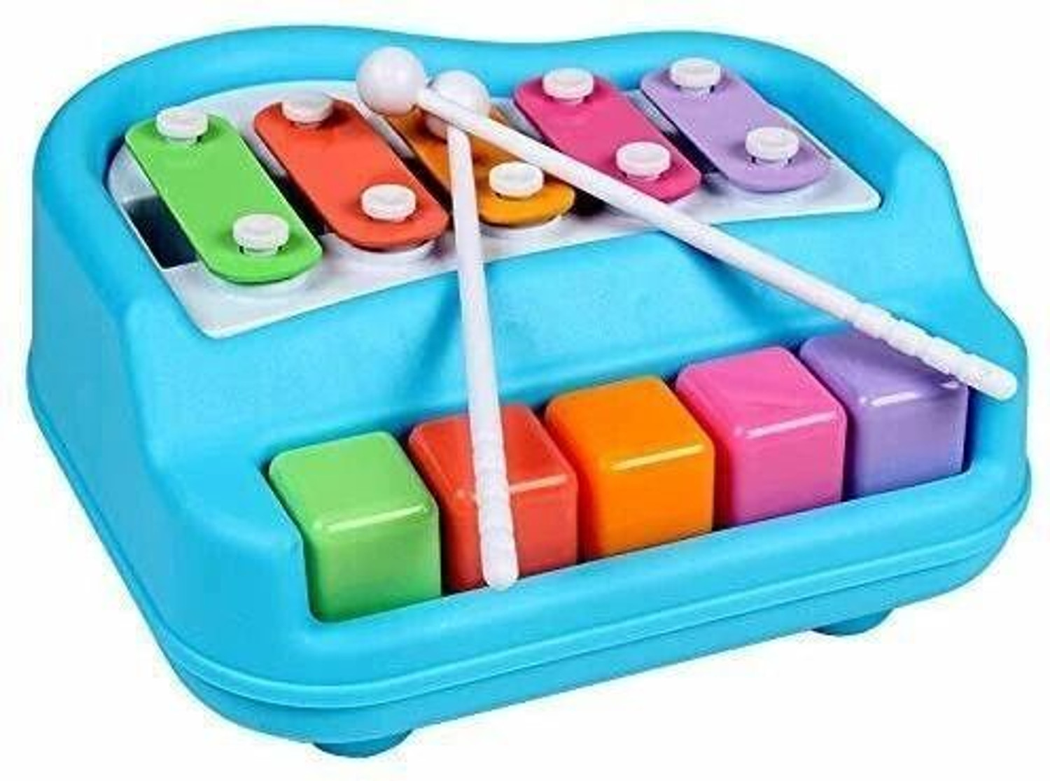 Image of Mamamagru Musical Xylophone and Mini Piano, Non Toxic Plastic, Non-Battery, Yellow