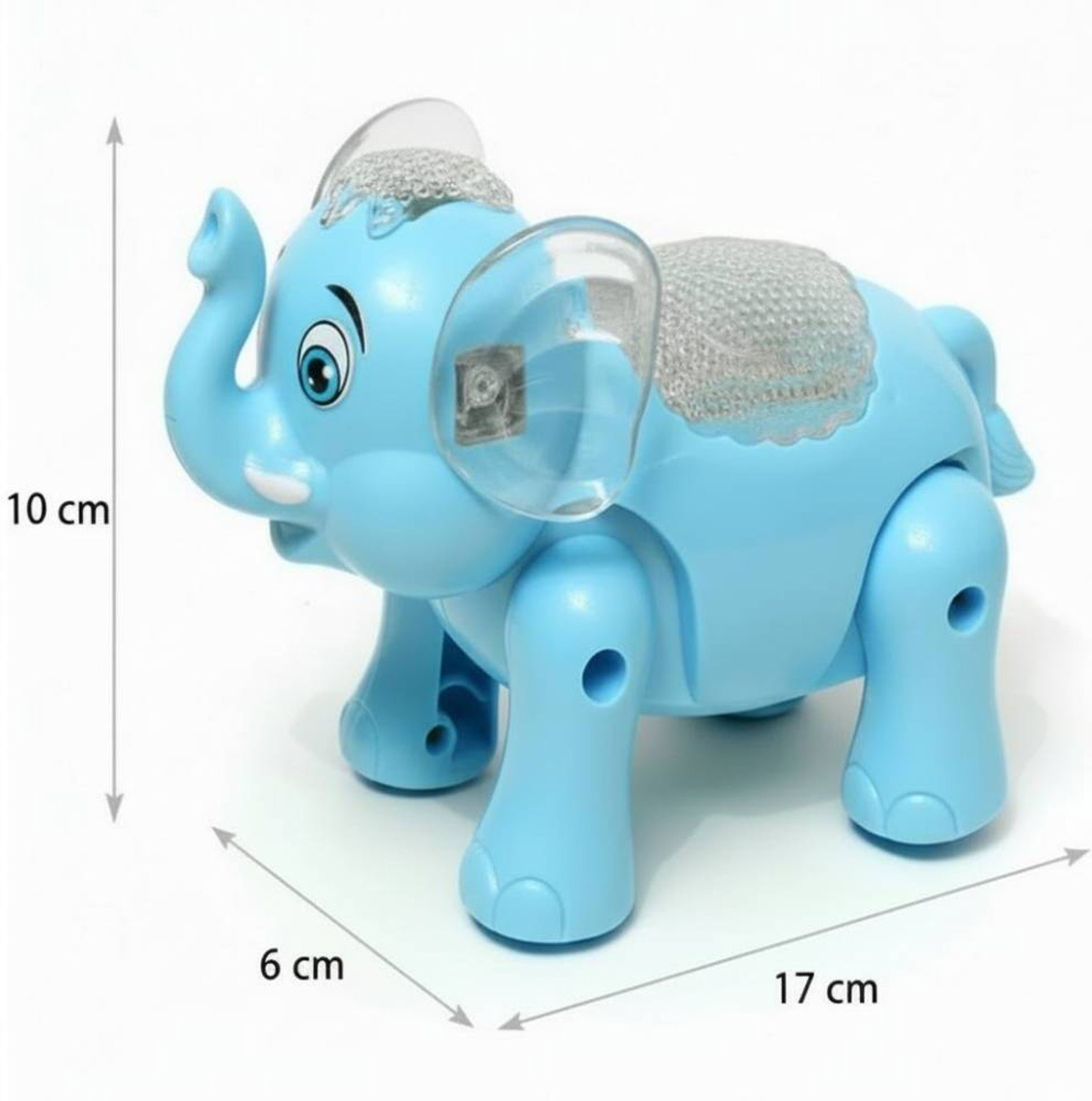 Image of Alvero Musical Clever Elephant Crawling Toy with 3D Flashing Lights, Sound & Walking (Blue)