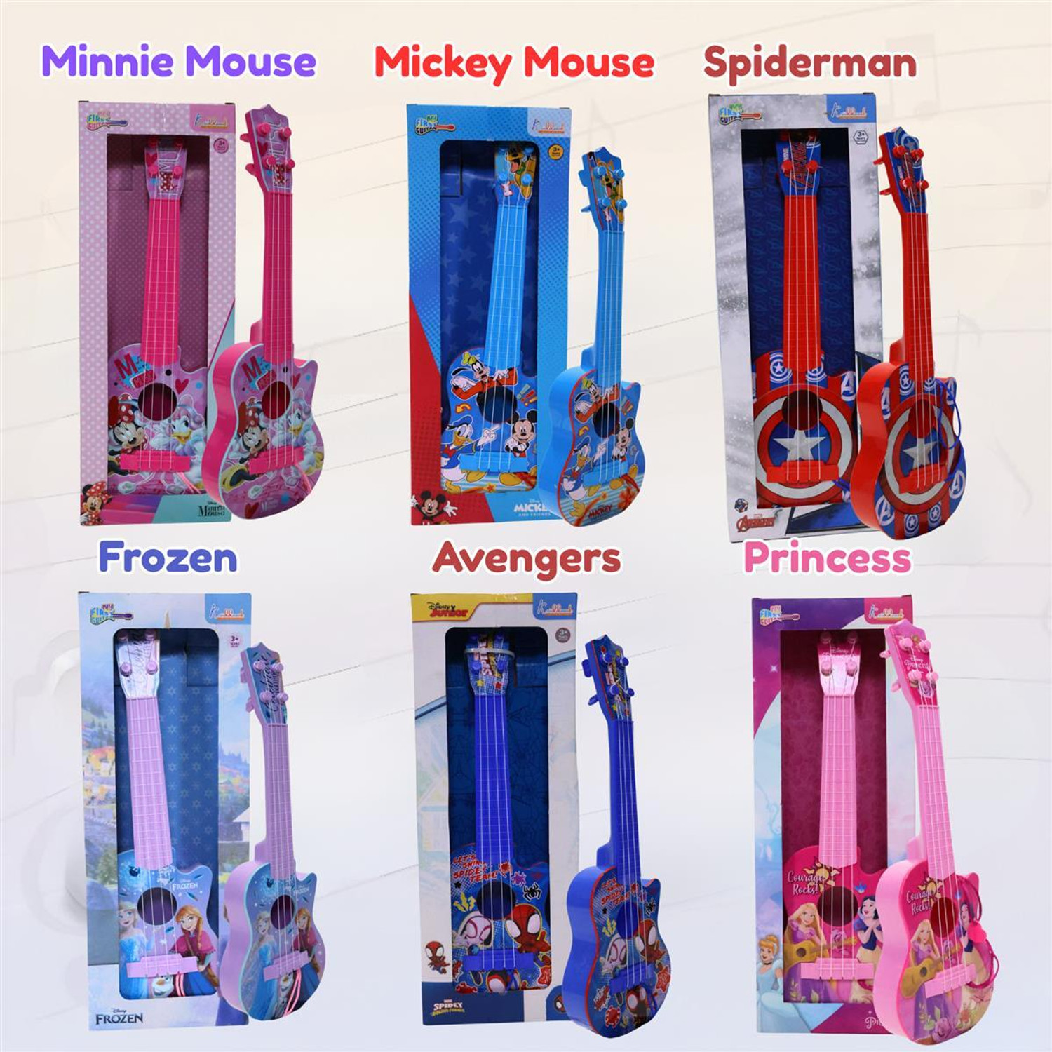 Image of DISNEY Frozen Theme Small Mini Acoustic Guitar Fingerstyle Version