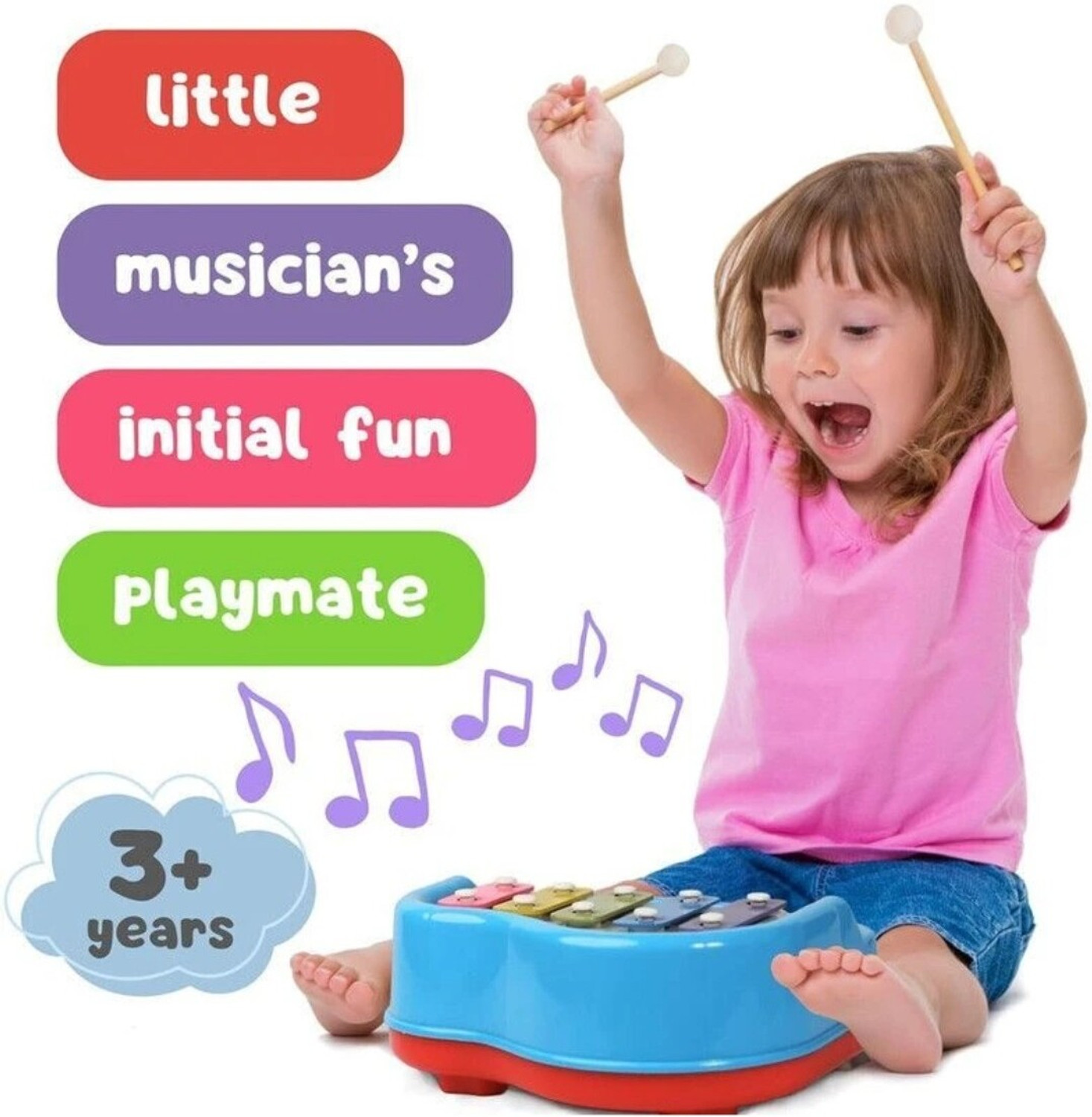 Image of Mira Farmcraft Musical Xylophone and Mini Piano, Non Toxic, Non-Battery- Assorted MultiColors