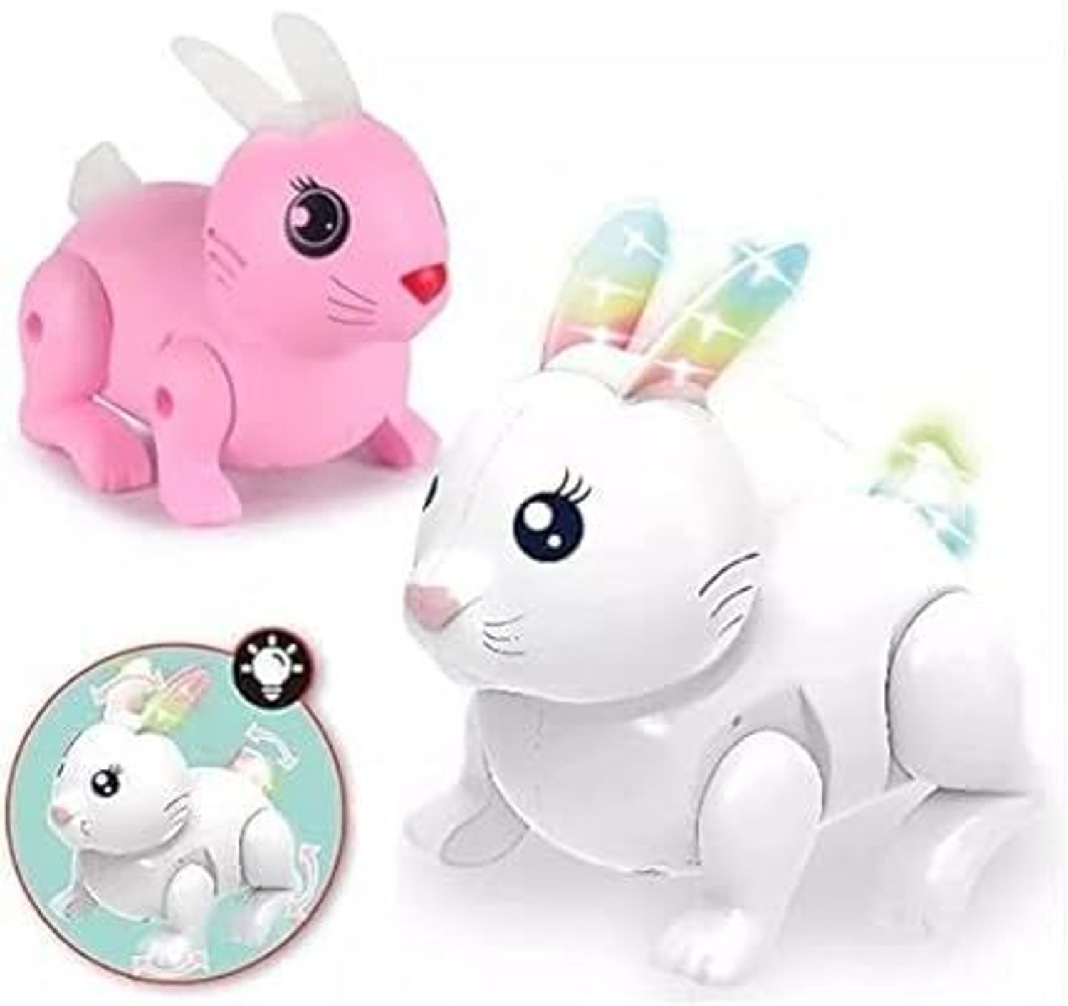 Image of leia traders Musical Jumping Bunny Toy, LED Light-Up Motion Sensor Rabbit