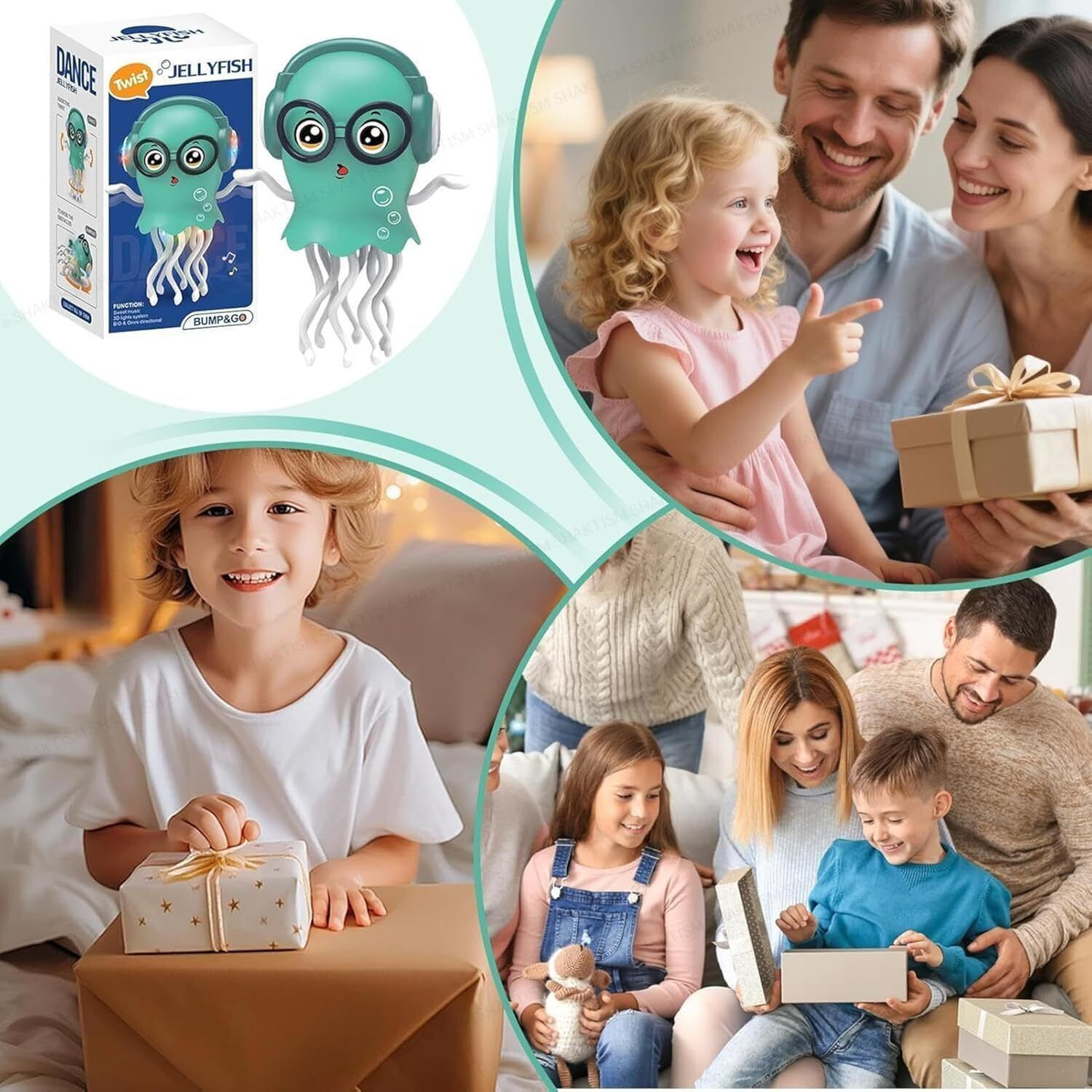 Image of Dac india promotions Dancing Jellyfish Toy, Light-up Musical Octopus with 360 Rotating,Random Colour
