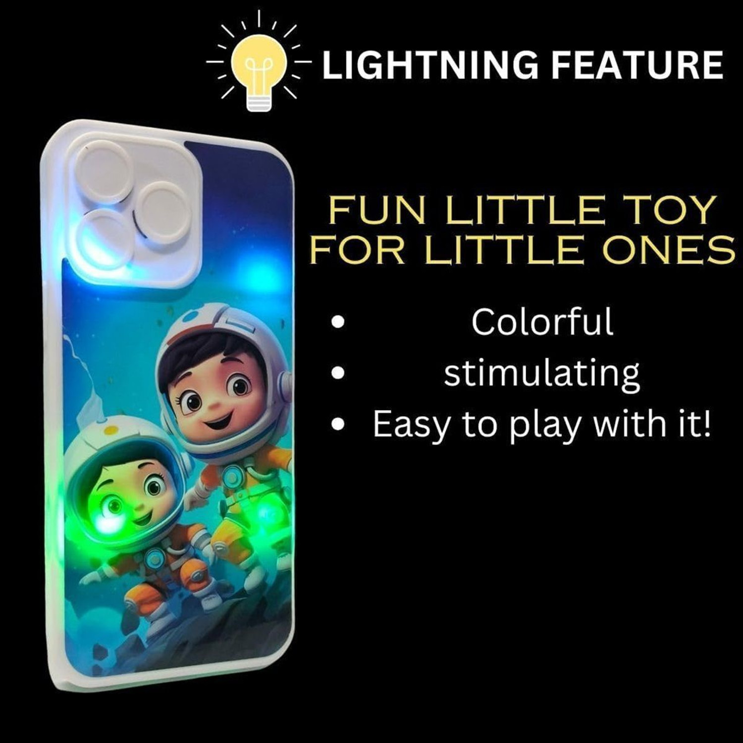 Image of Kidzfun Educational Phone Toy for 2-12 Years Kids Rechargeable 24 Modes Music Functions