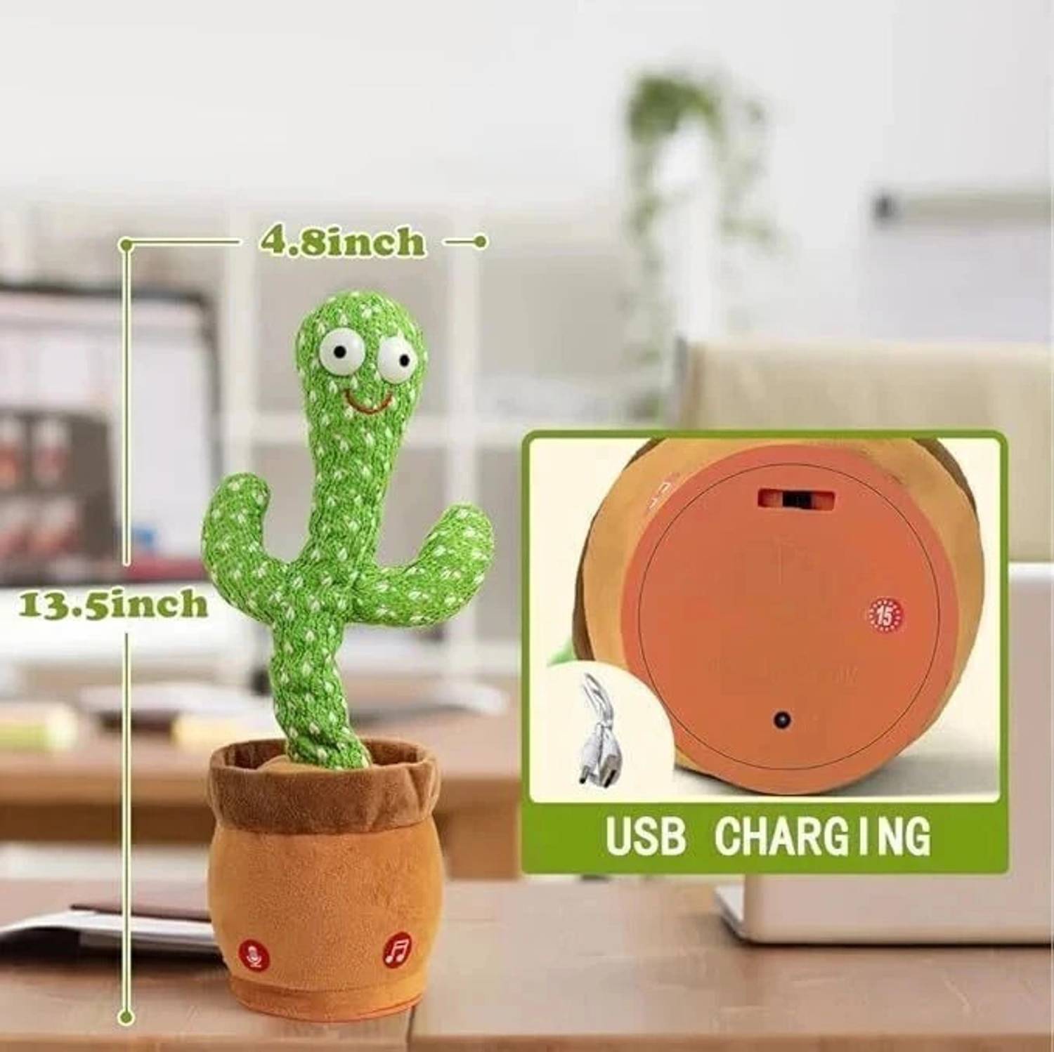 TAPUJI Dancing Cactus Electronic Plush Toy - Image 2