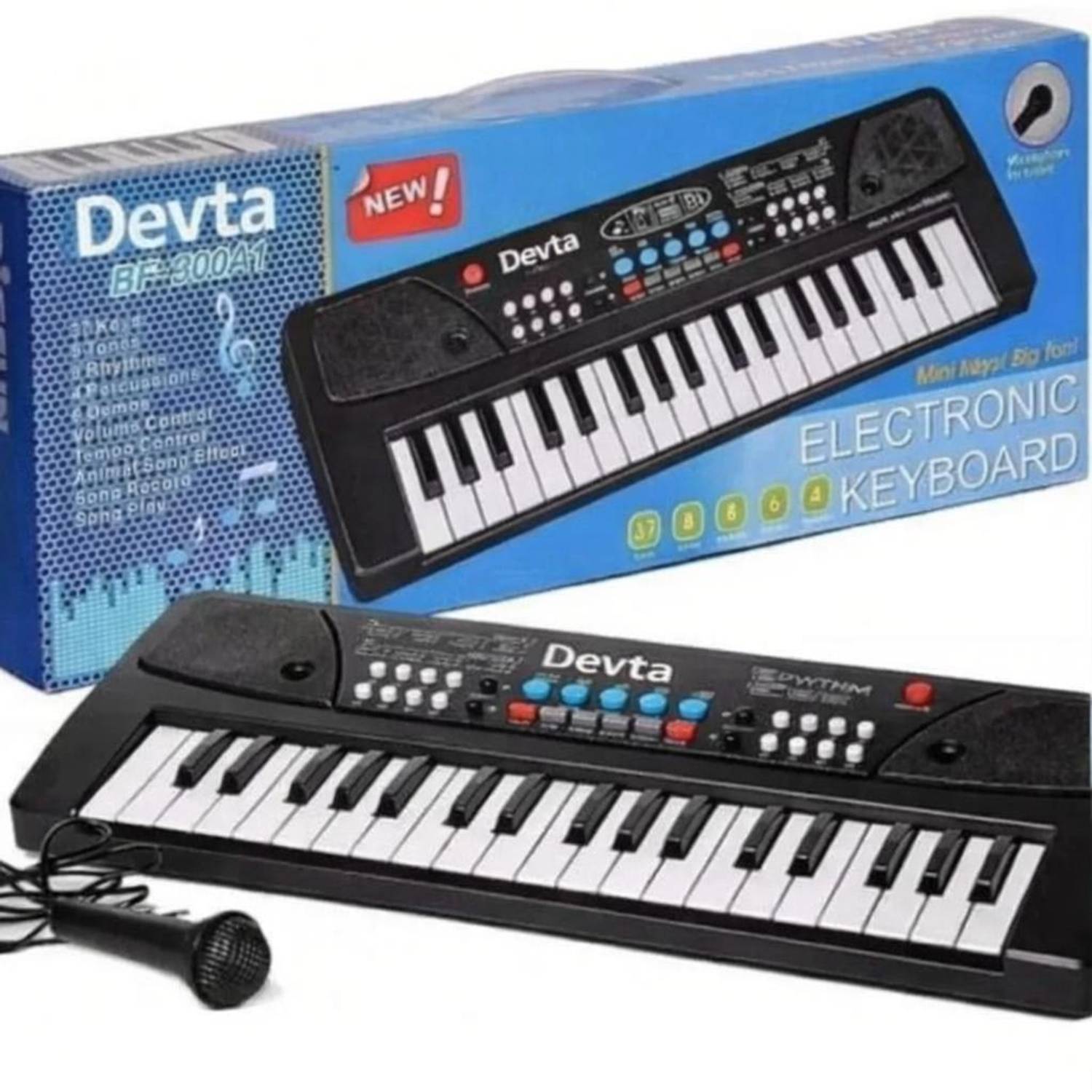 Devta Kids Piano Keyboard, Piano for Kids with Microphone Portable Electronic Keyboards for Beginners 37 Keys Musical Toys Pianos for Girls Boys Ages 3-12
