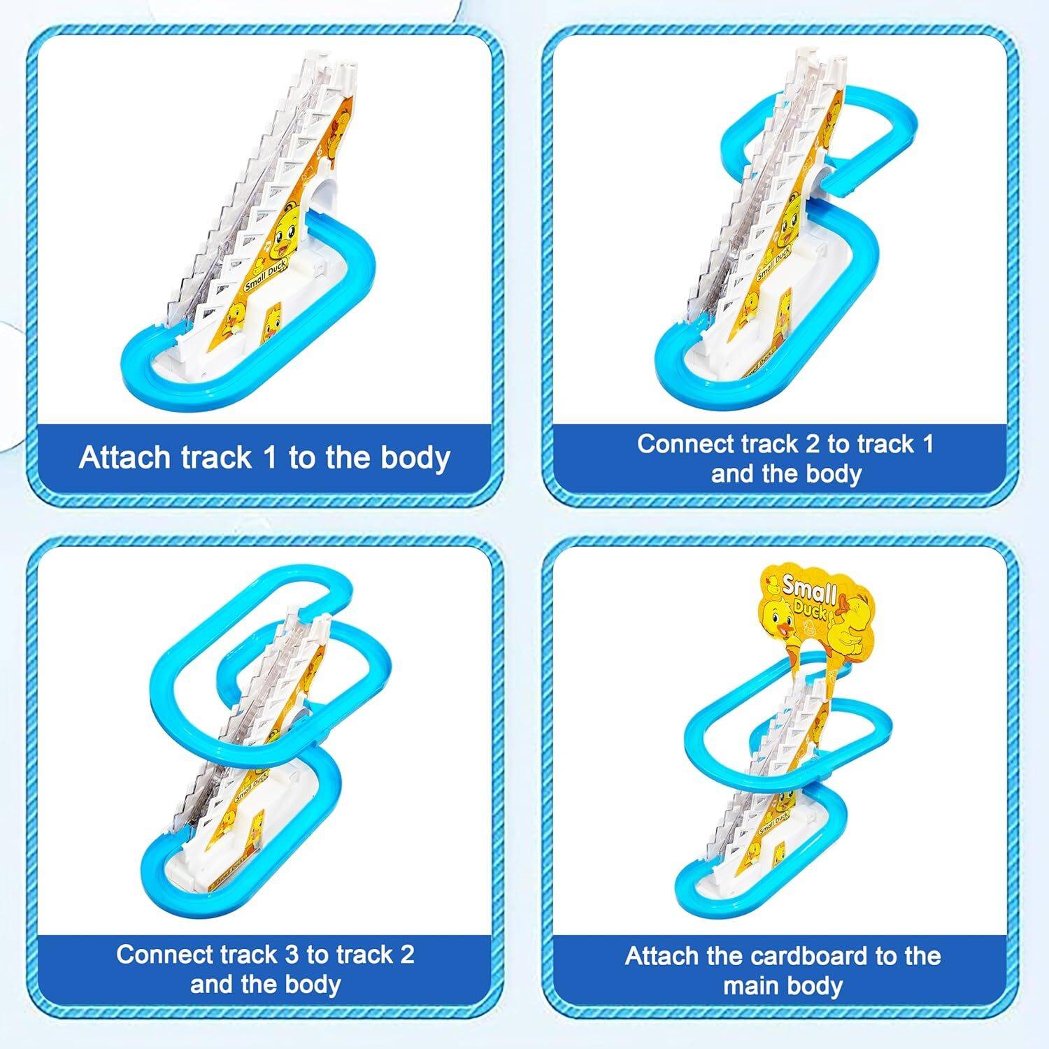 DUCK SLIDE TOY ,AUTOMATIC STAIR-CLIMIBING RACE TRACK SET , LIGHT & MUSICAL - Image 2