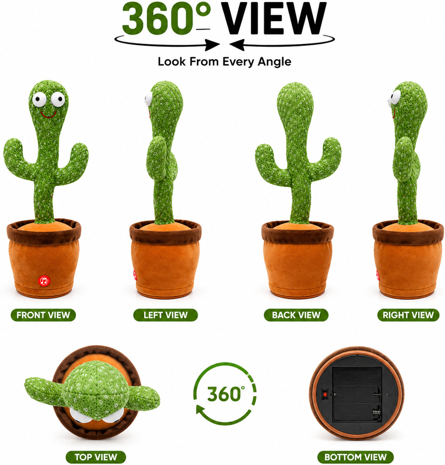 Image of Toys Adventure Dancing Cactus Talking Musical Toy for Kids, Mimicking & Music Features