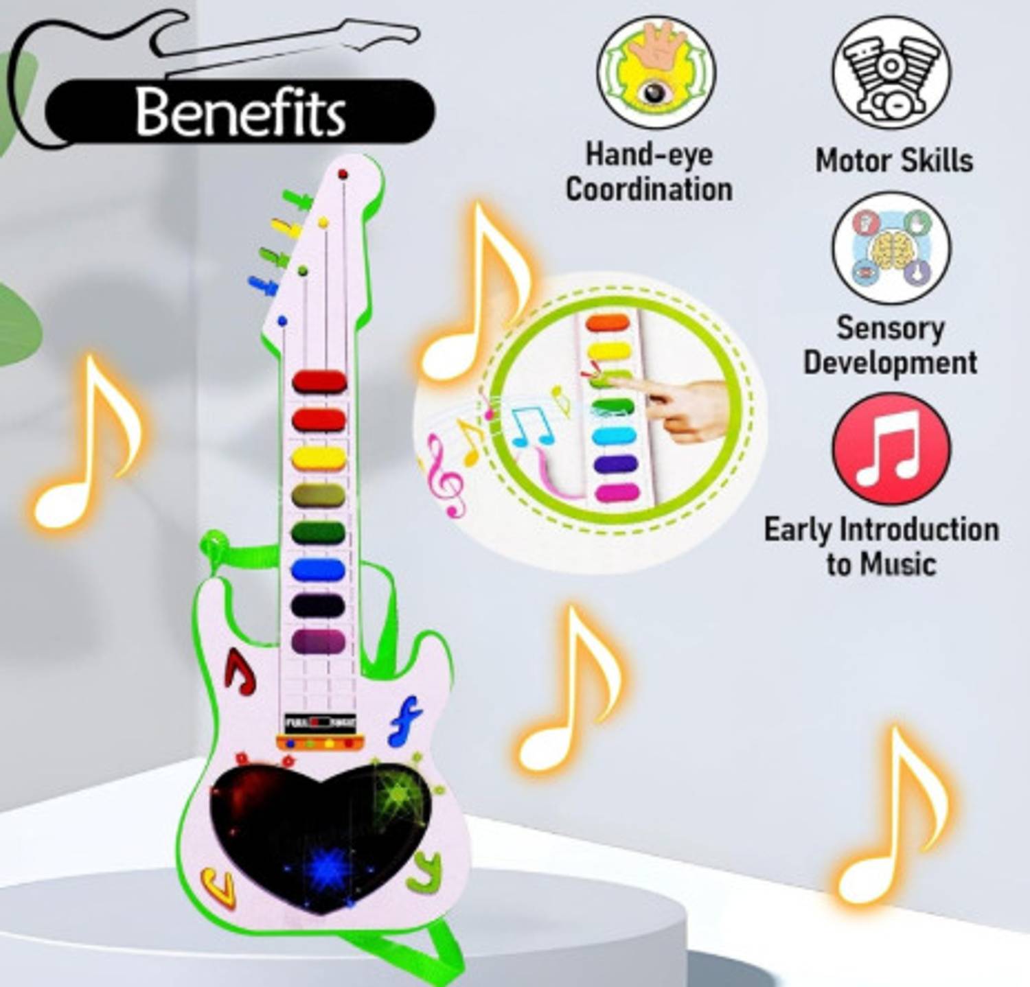 WANTON　GUITAR　玩具　未使用 Zenex store Music mini guitar sound 3D light battery (Best gift