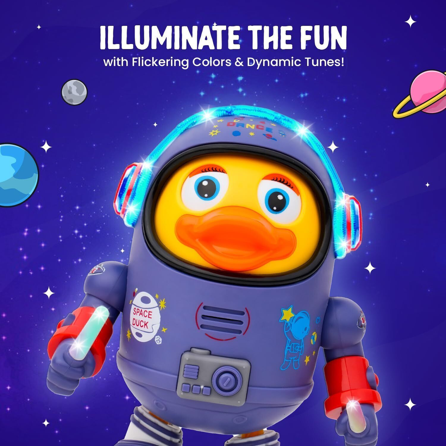 Image of AR KIDS TOYS Dancing Space Duck Toy with Vibrant Light Effect & Musial Sound Toy For Kids