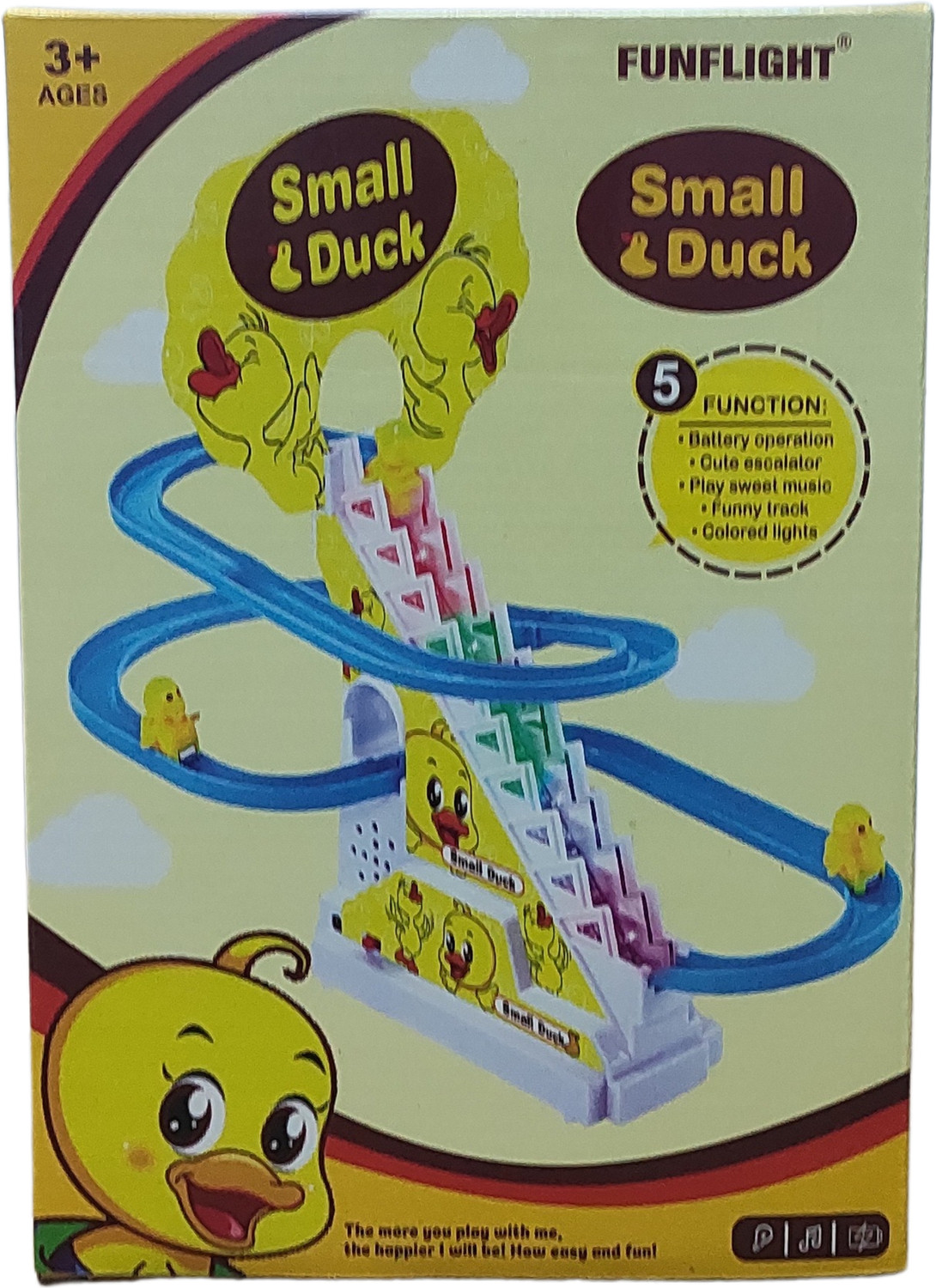 Image of jvm Interactive Duck Stair Climbing Slide - light & Music Raceway Track for Kids