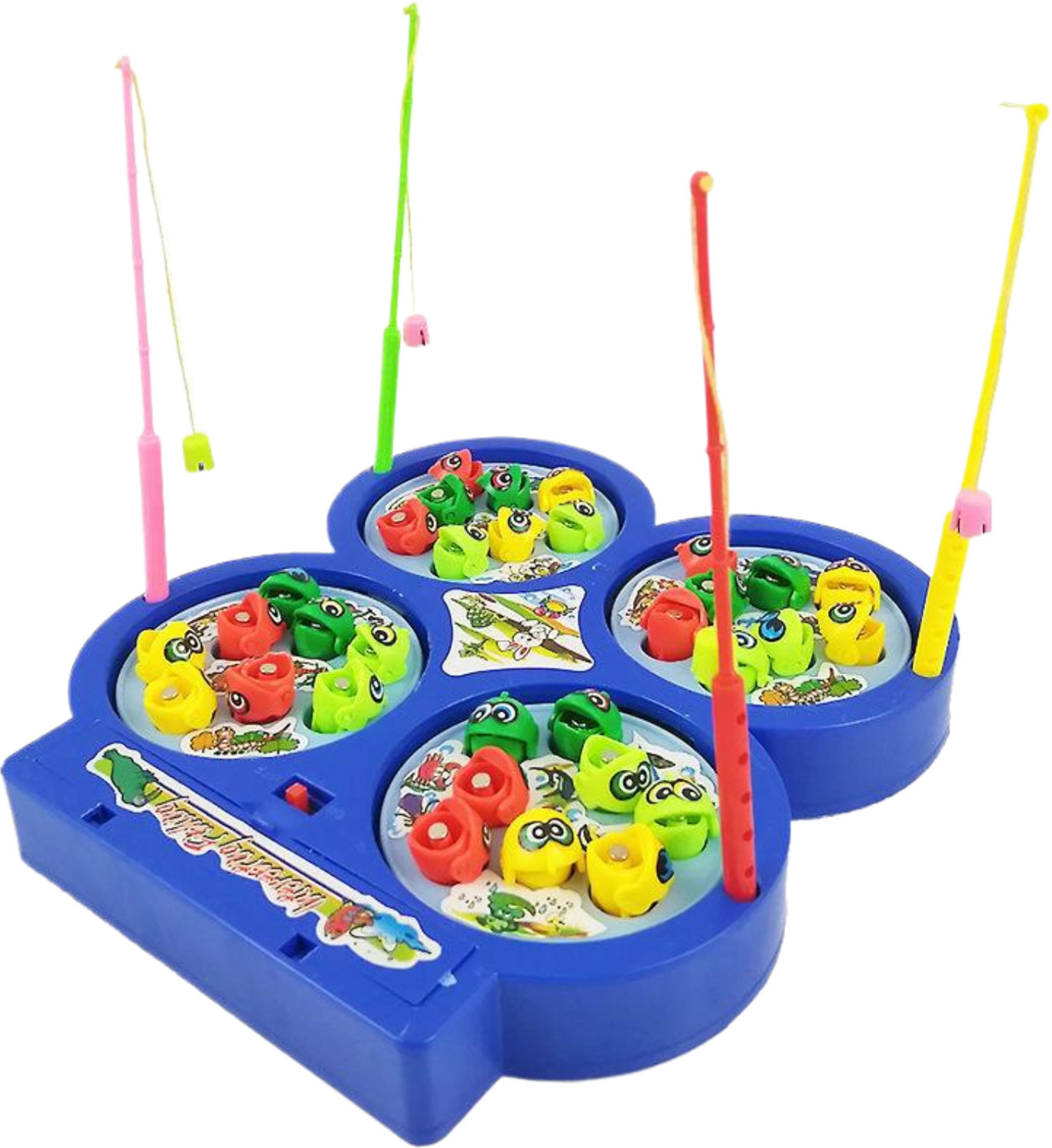 Image of MOVE TOYS Fishing Game for Kids, Magnetic Fish Catching Game with 32 Pieces (Blue)
