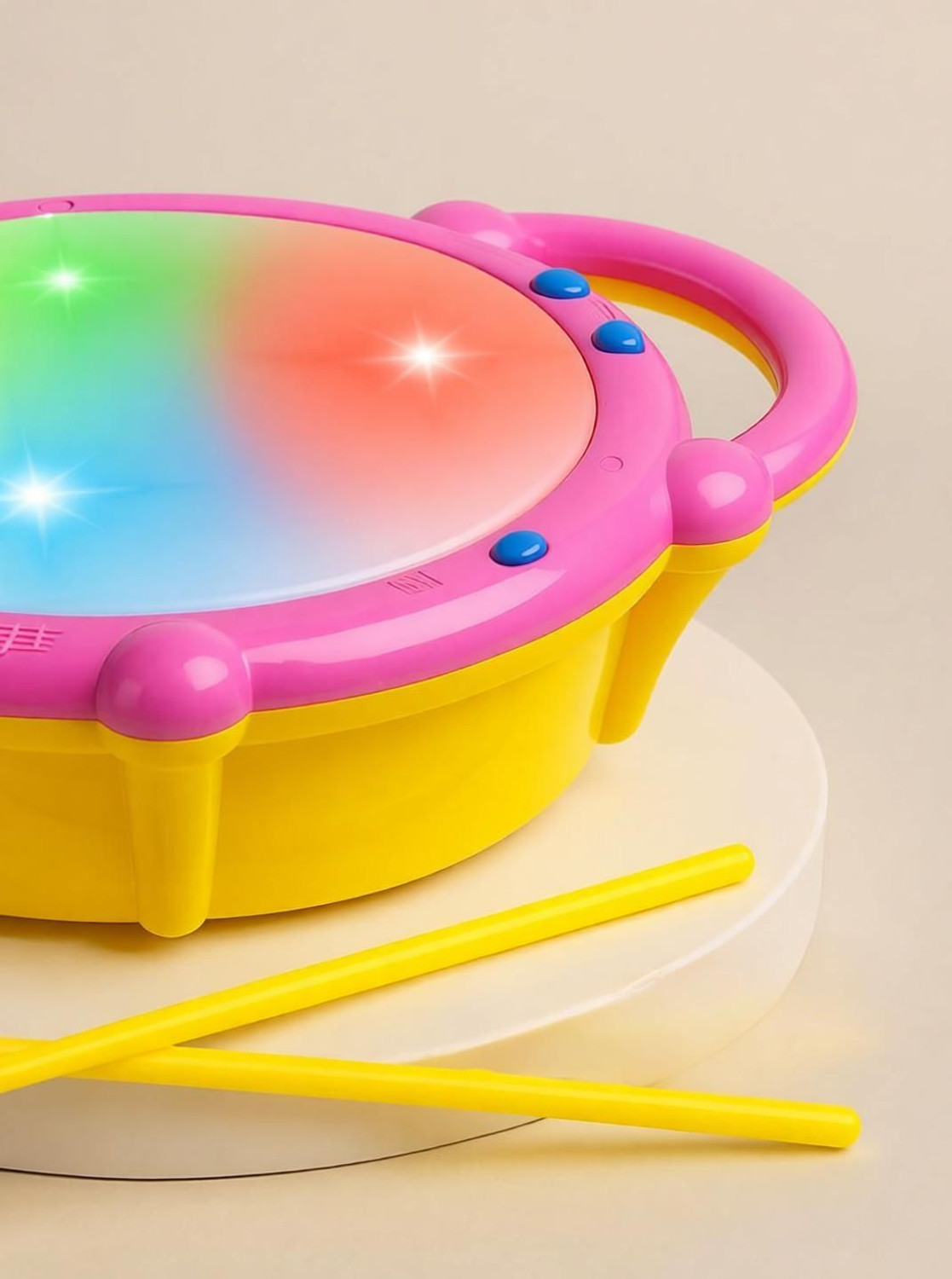 Image of KOBBET Musical Toys for Kids 3D Flash Drums with Lights & Musical Good Quality Plastic