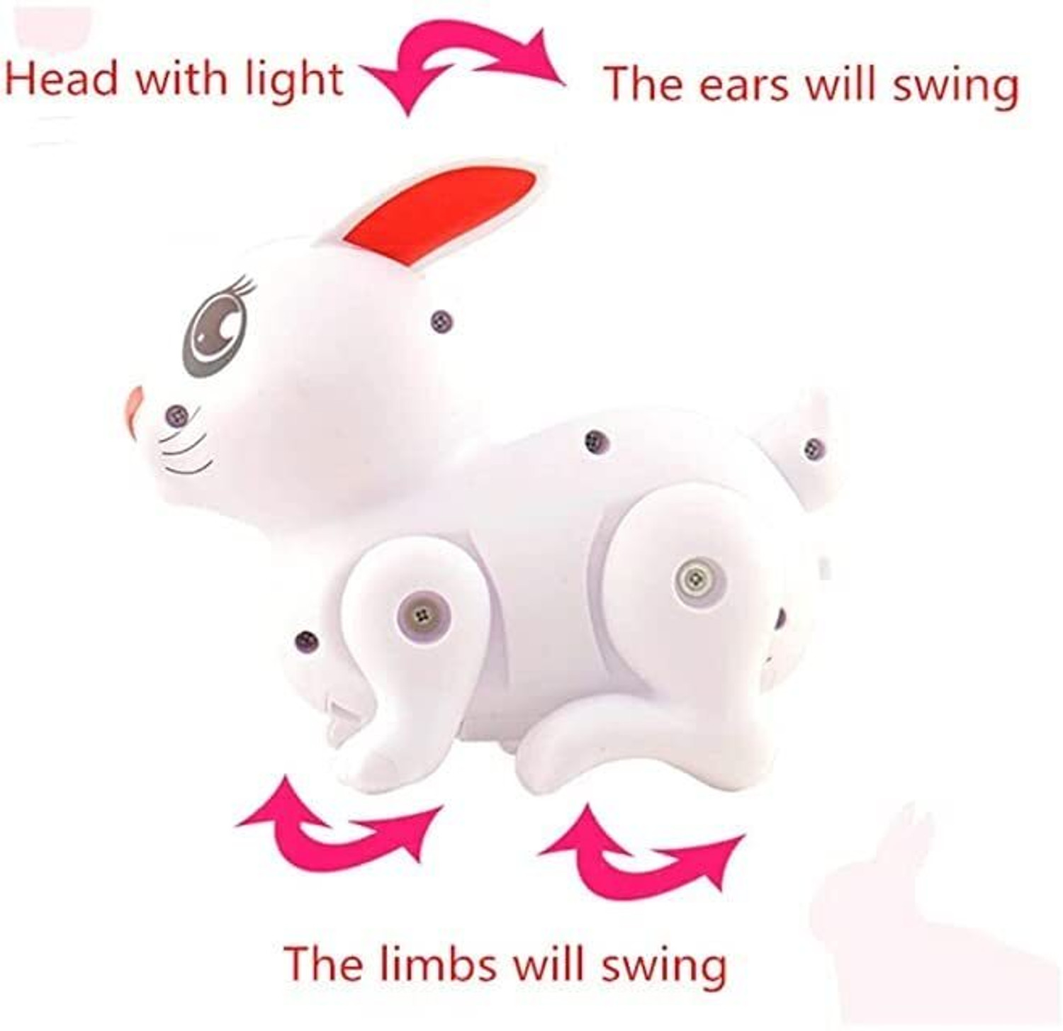 Image of leia traders Musical Jumping Bunny Toy, LED Light-Up Motion Sensor Rabbit