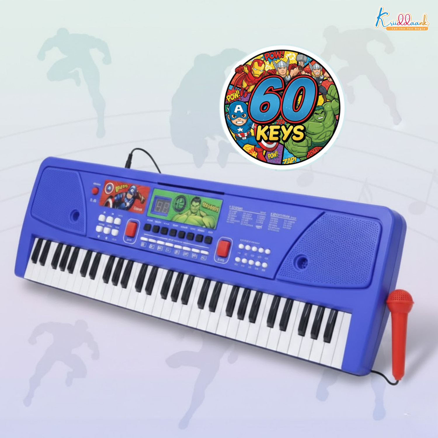 Image of Kriiddaank Avengers Keyboard Piano- 60 KeysDigital Screen61 Scale Organ Keys,17Instrume