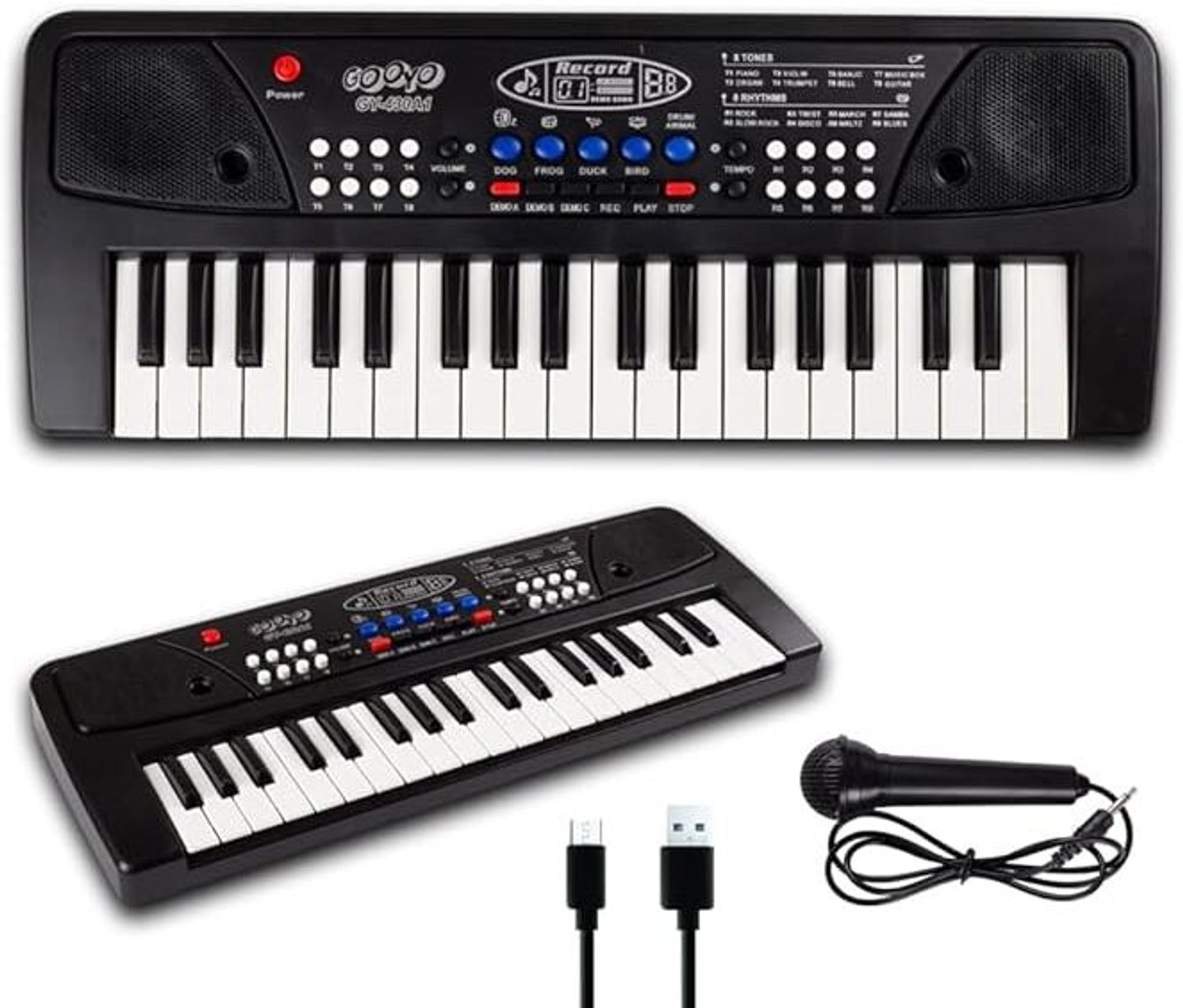 Image of FUN EXPRESS Kids Piano with Mic 37 Keys Keyboard Toy with 8Rhythms,8 Tones,6 Demos