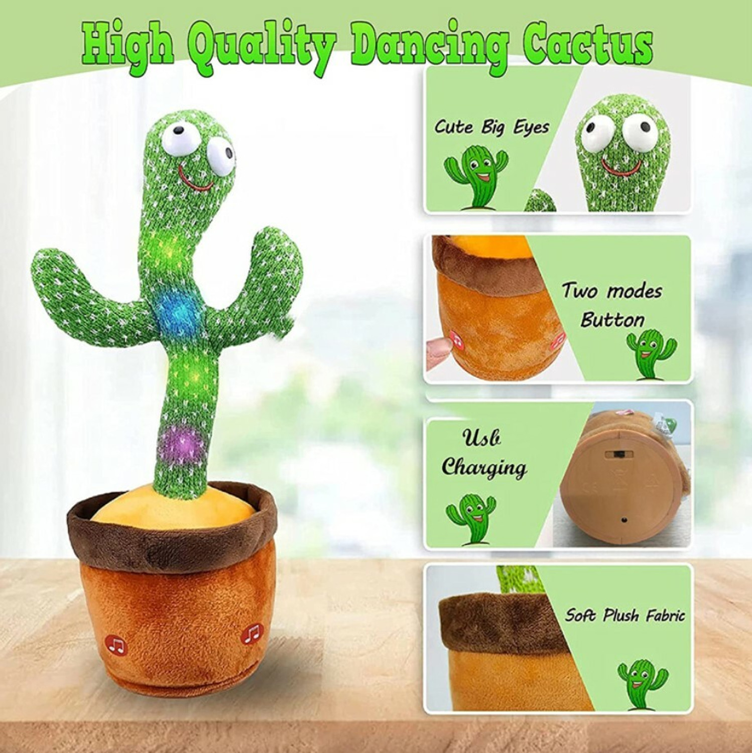 Image of Onshhm Dancing Cactus Toy Talking Cactus Toys for baby talking parrot Kids Toys