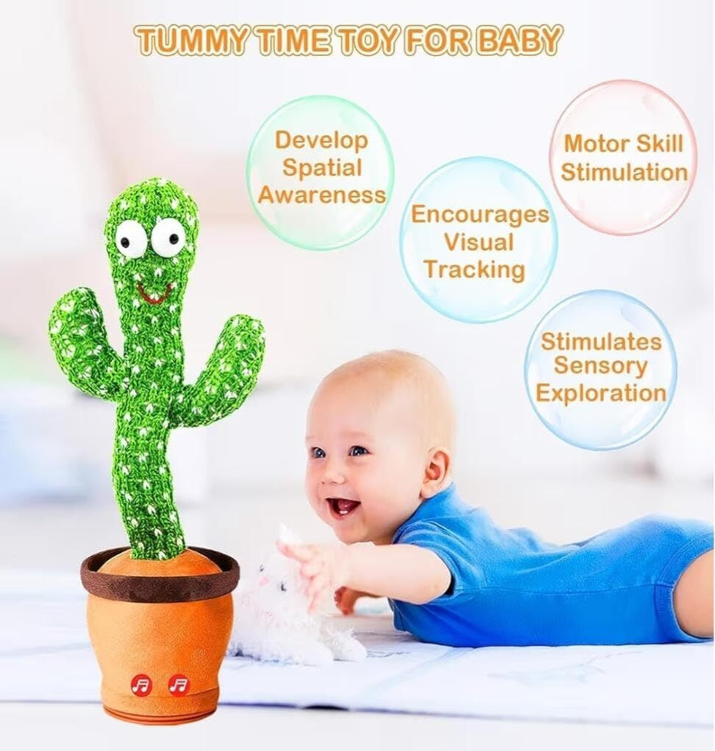 Image of JYT Interactive Musical Cactus Toy Talking Singing Mimicking -Repeat What You Say