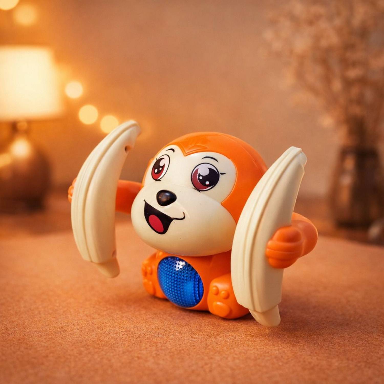 AADVIK SINGH GLOBAL Musical Dancing Monkey Toy with Banana | Battery Operated Light & Sound Toy |
