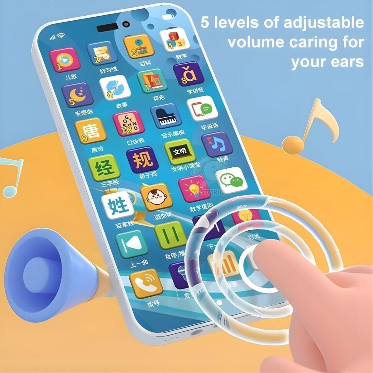Image of Kidzfun Educational Phone Toy for 2-12 Years Kids Rechargeable 24 Modes Music Functions