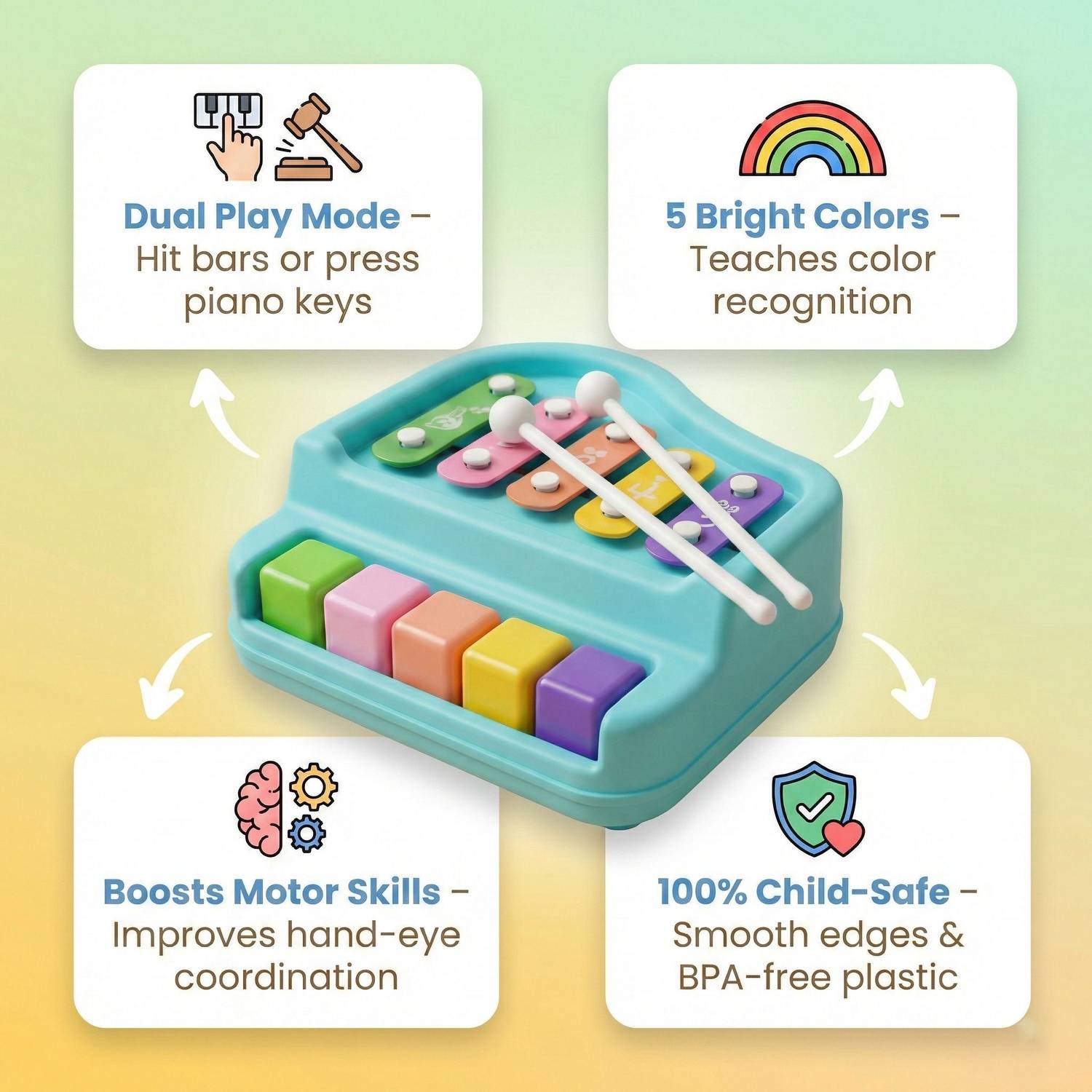SmartKids 2-in-1 Piano & Xylophone - Image 3