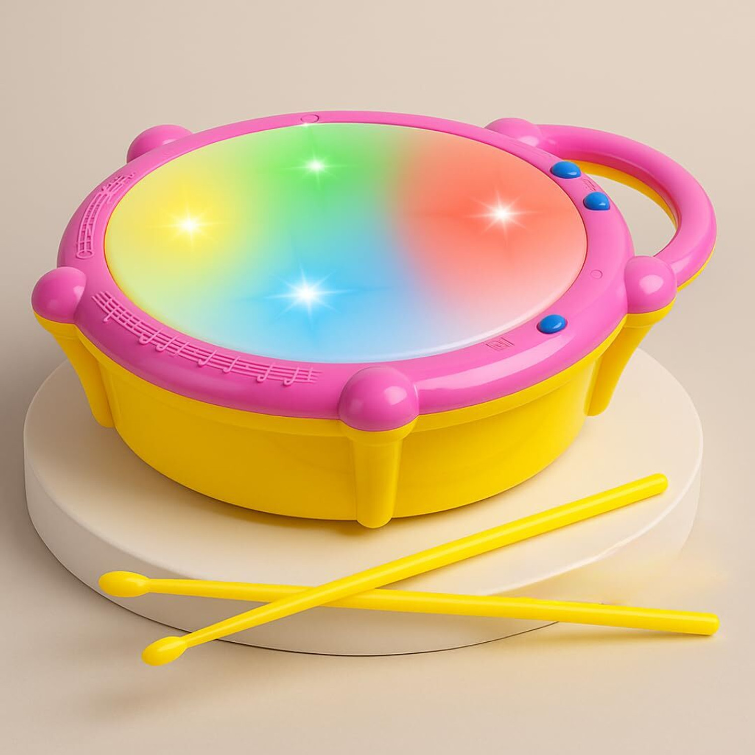 Image of KOBBET Musical Toys for Kids 3D Flash Drums with Lights & Musical Good Quality Plastic