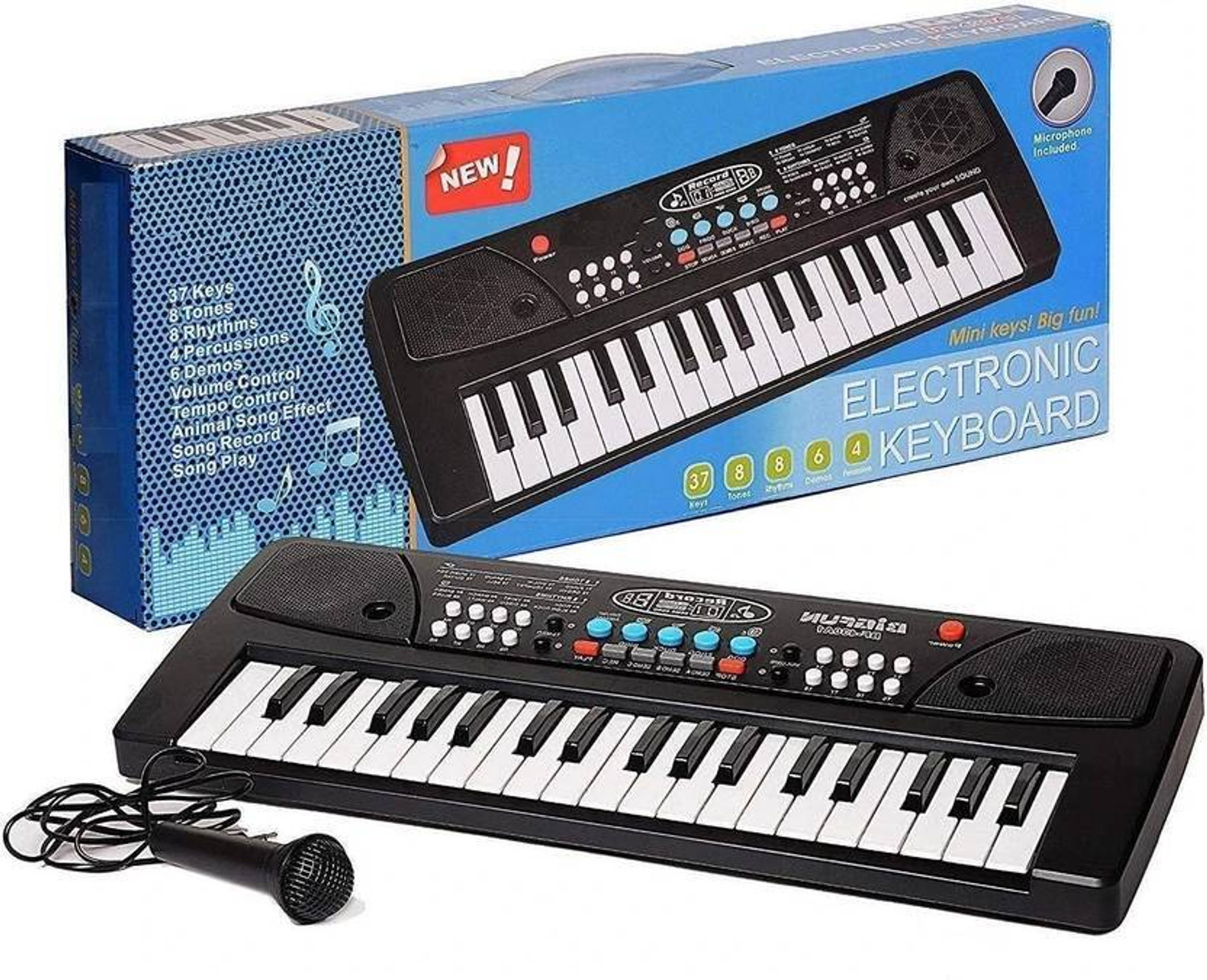 Image of charvitoys Piano Keyboard Toy for Kids with Mic