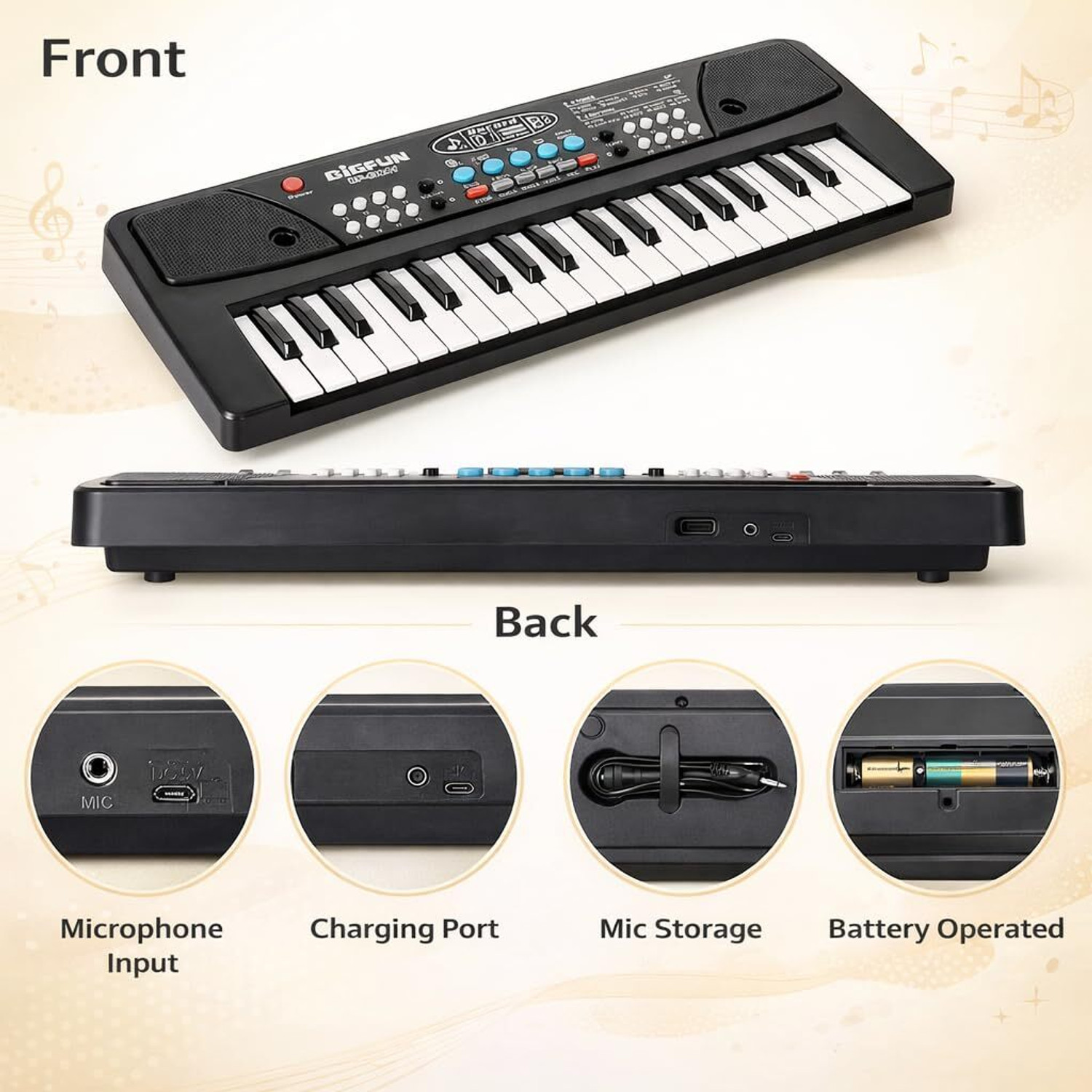 Image of Mini Magic 37 Keys Piano Keyboard for Kids Musical Instrument Gift Toys