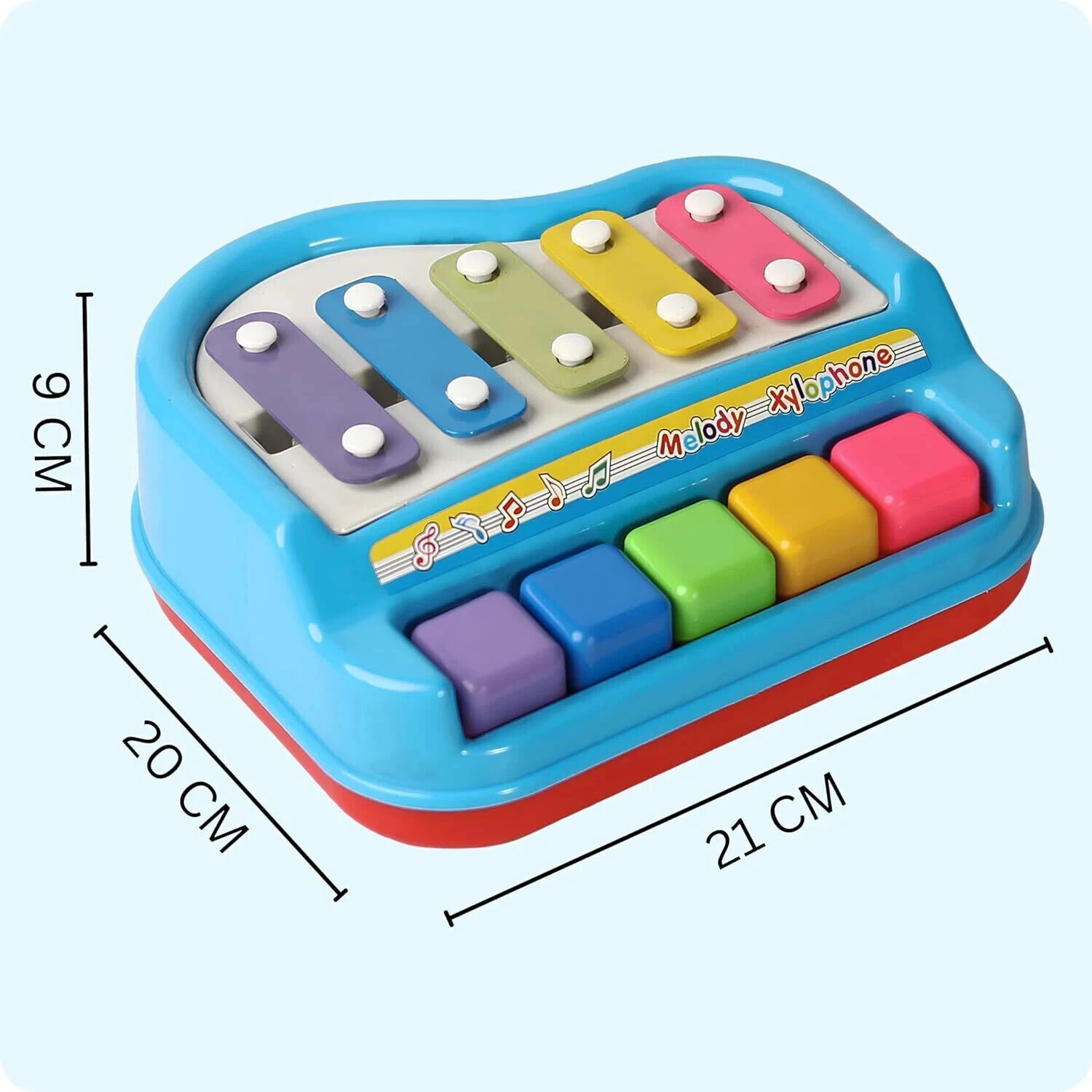 Image of Mamamagru Musical Xylophone and Mini Piano, Non Toxic Plastic, Non-Battery, Yellow