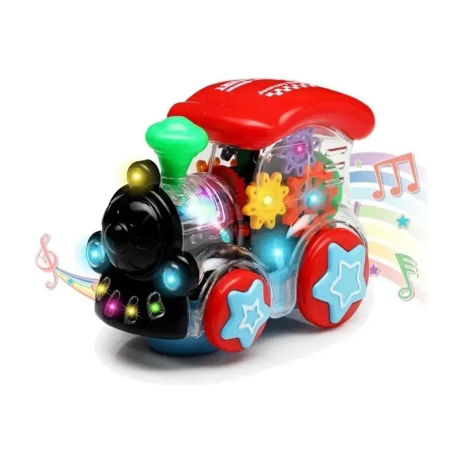 Image of Kidoyz Gear Train Dynamic Music Train Toy with LED Lights, Sound, and Rotating Gears