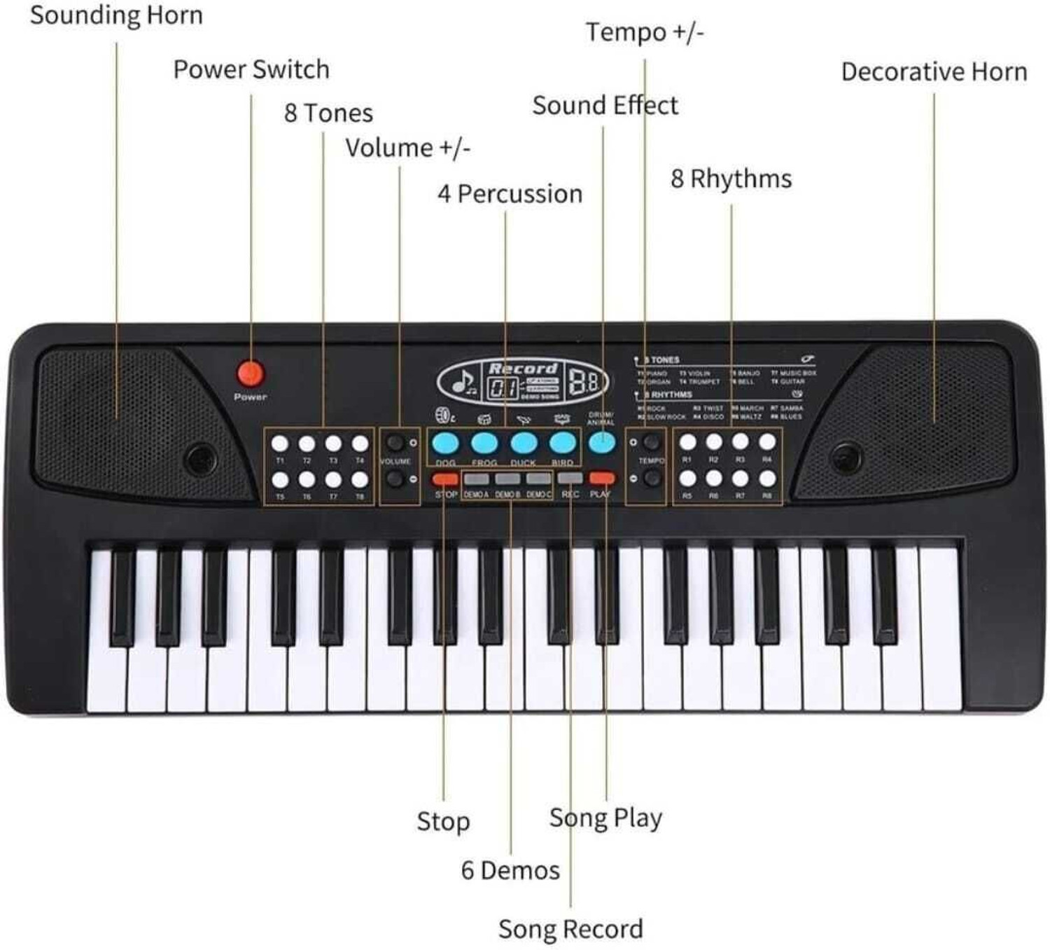 Image of Zintargo Piano Keyboard Toy 37 key piano toy for kids keyboard