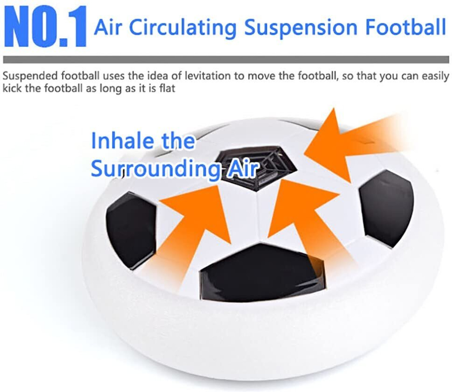 Image of Kidzblend Rechargeable Battery Powered Hover Football Indoor Floating Hoverball Soccer Football