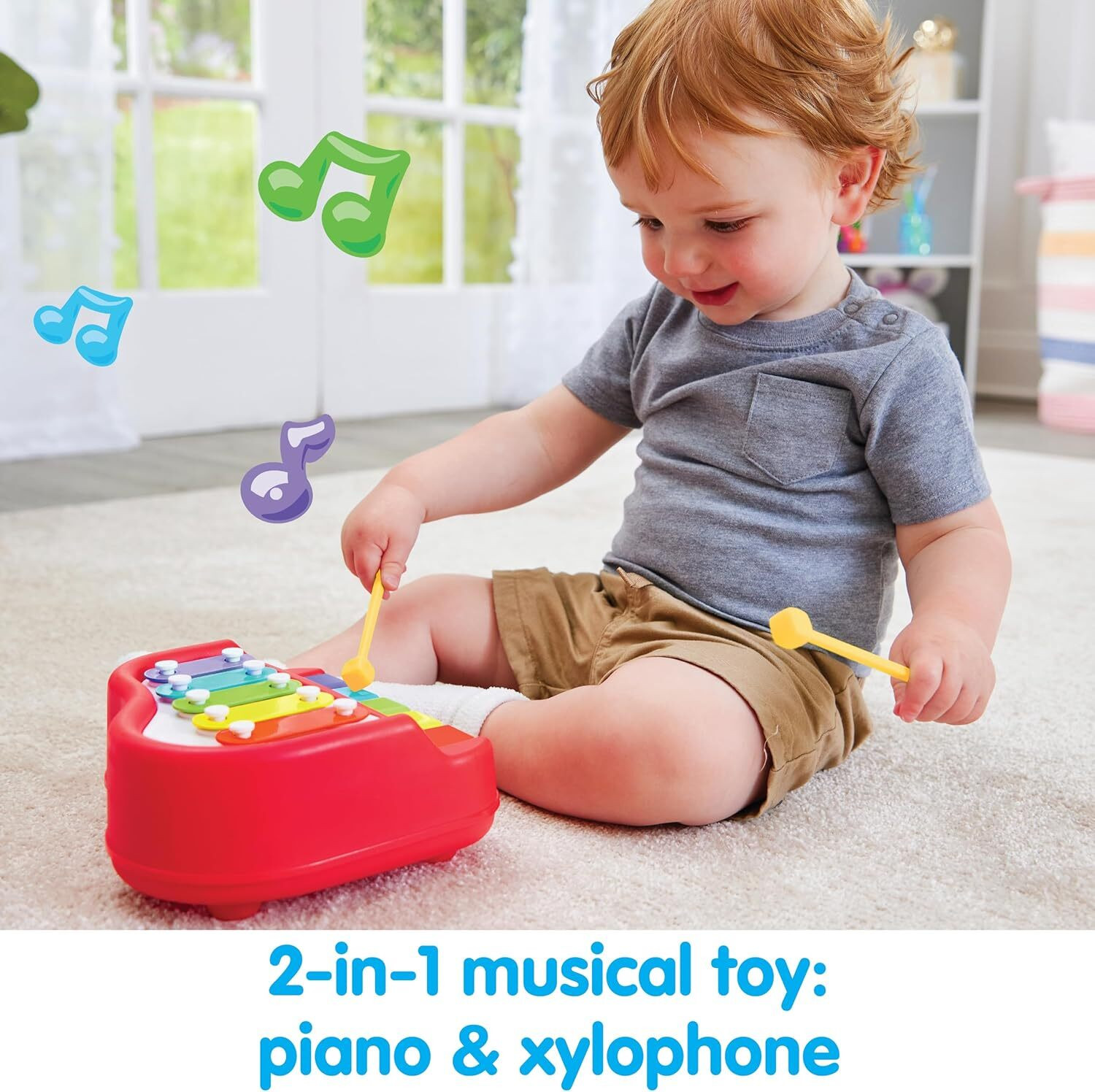 Image of ARIZON 2-in-1 Baby Piano & Xylophone with 5 Vibrant Keys toy for Kids