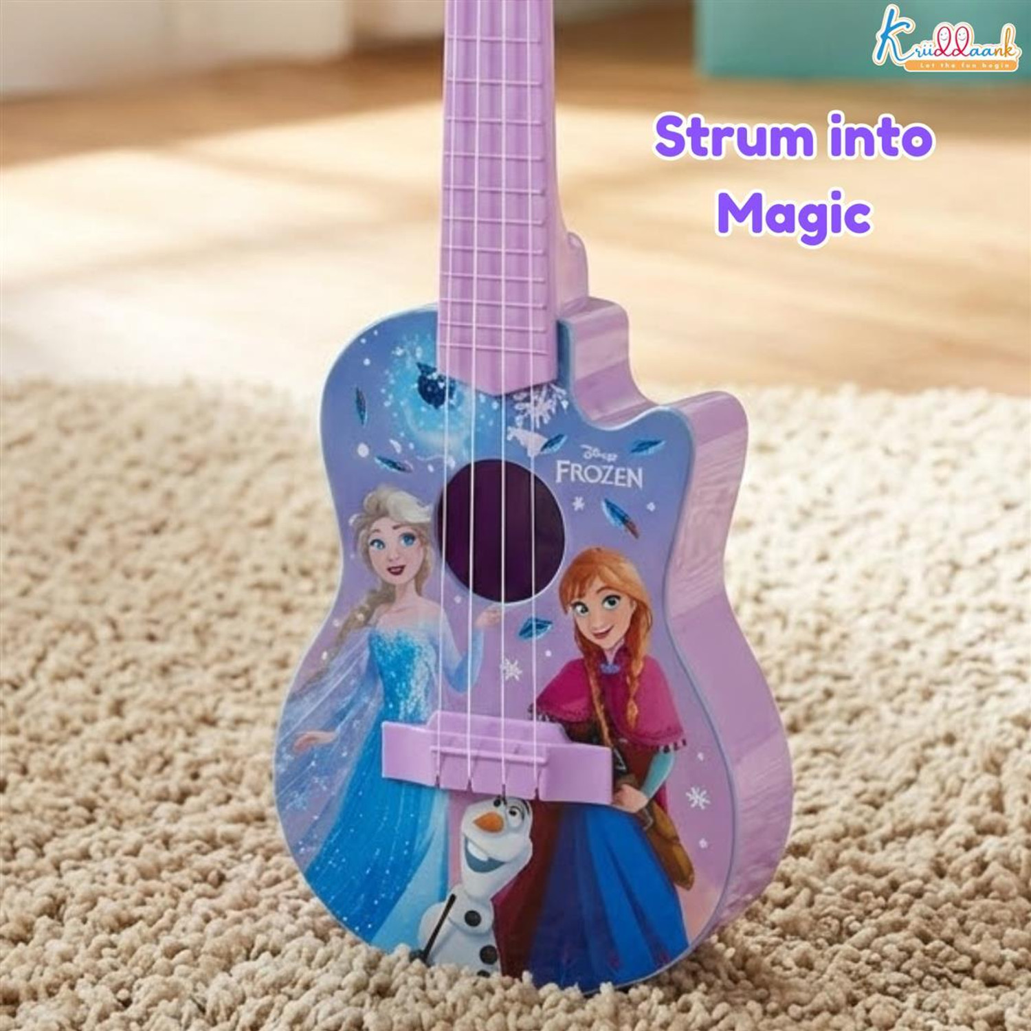 Image of DISNEY Frozen Theme Small Mini Acoustic Guitar Fingerstyle Version