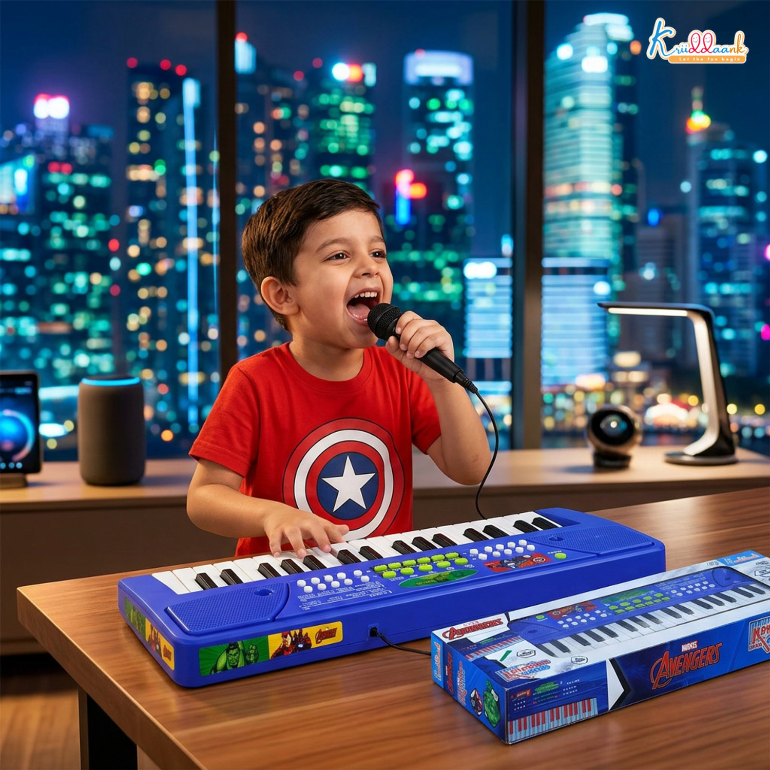 Image of Kriiddaank Marvel Avengers Keyboard Piano-37 Keys|8 Rhythms,8 Instrument Sounds