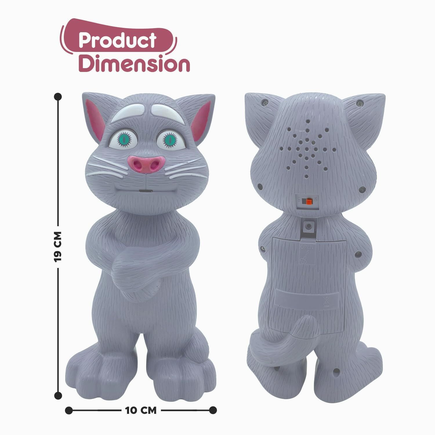 Image of Kidzfun Talking Tom Cat Toy for Kids with Songs and Stories in Funny Tone
