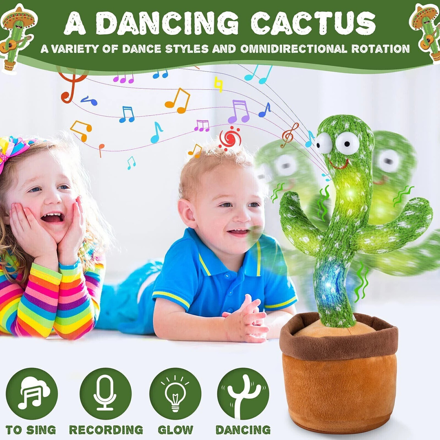 Image of SHRIBALAJITOYS Dancing Cactus Repeat, Repeat+Recording+Dance+Sing
