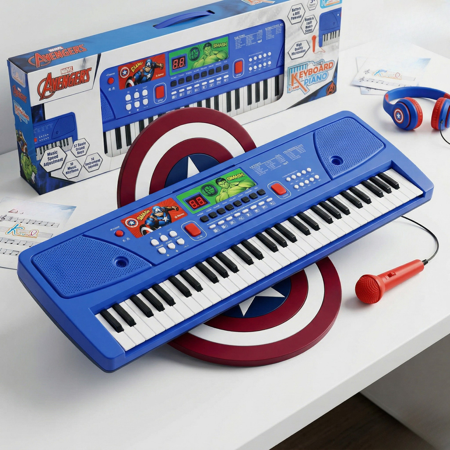 Image of Kriiddaank Avengers Keyboard Piano- 60 KeysDigital Screen61 Scale Organ Keys,17Instrume