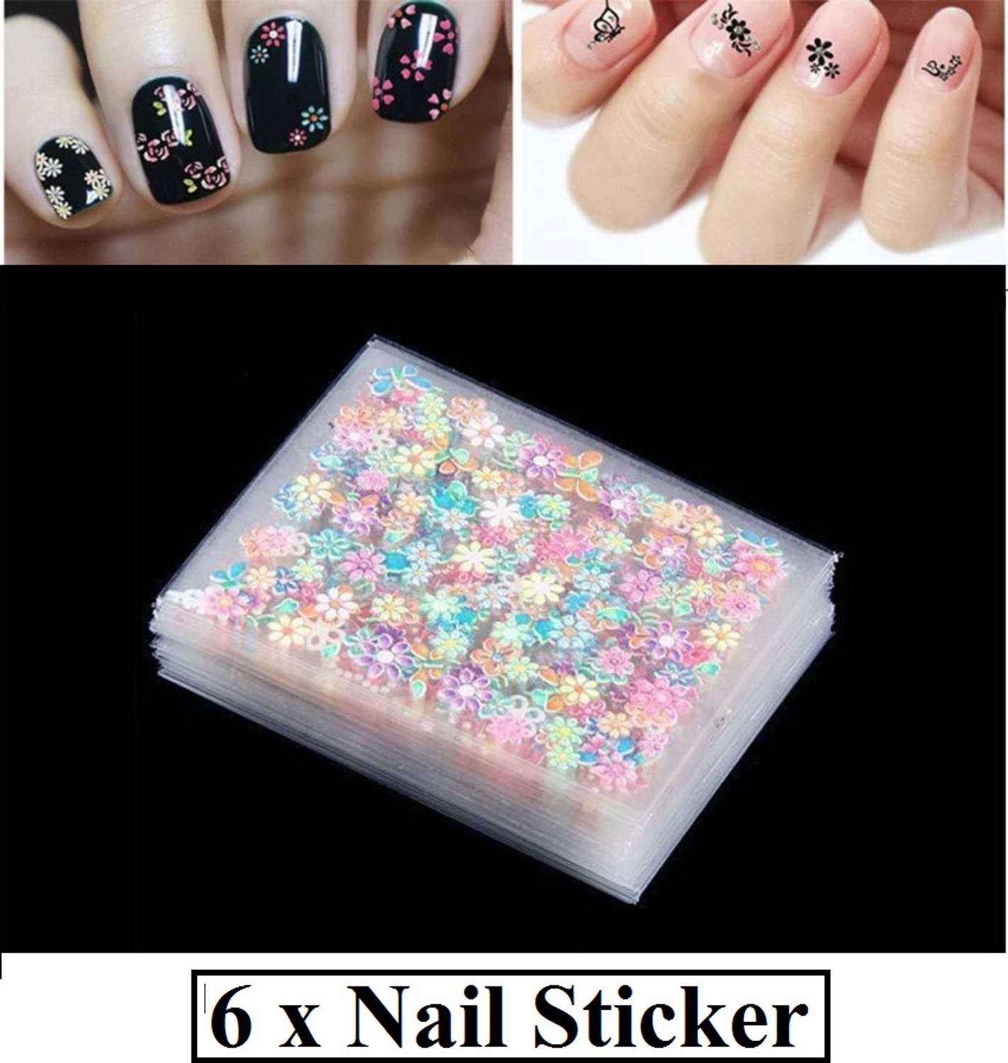 CartKing 6 Nail Art Stickers Plus Nail Decals Nail Decoration