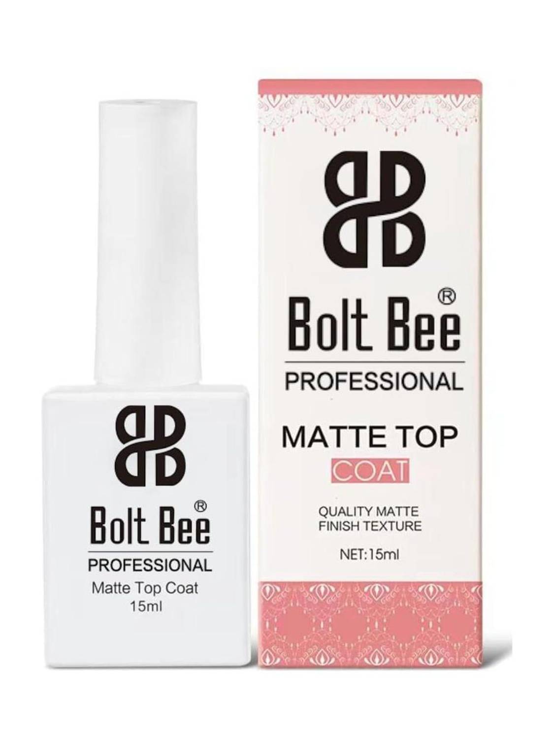 BOLT BEE Matte Top Coat – 15ml No Wipe Gel Top Coat for Gel Polish, Long-Lasting