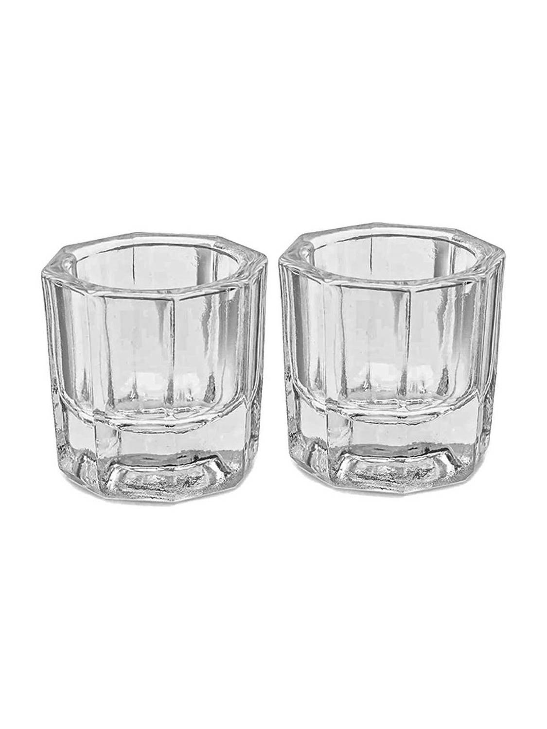 Authentic Store 2 Pack Dappen Dish Cups for Nail Art Acrylic Liquid - Clear Glass Nail Monomer Liquid Bowl Dampen Dish Acrylic Powder Holder, Acrylic Glass Jar for Nails
