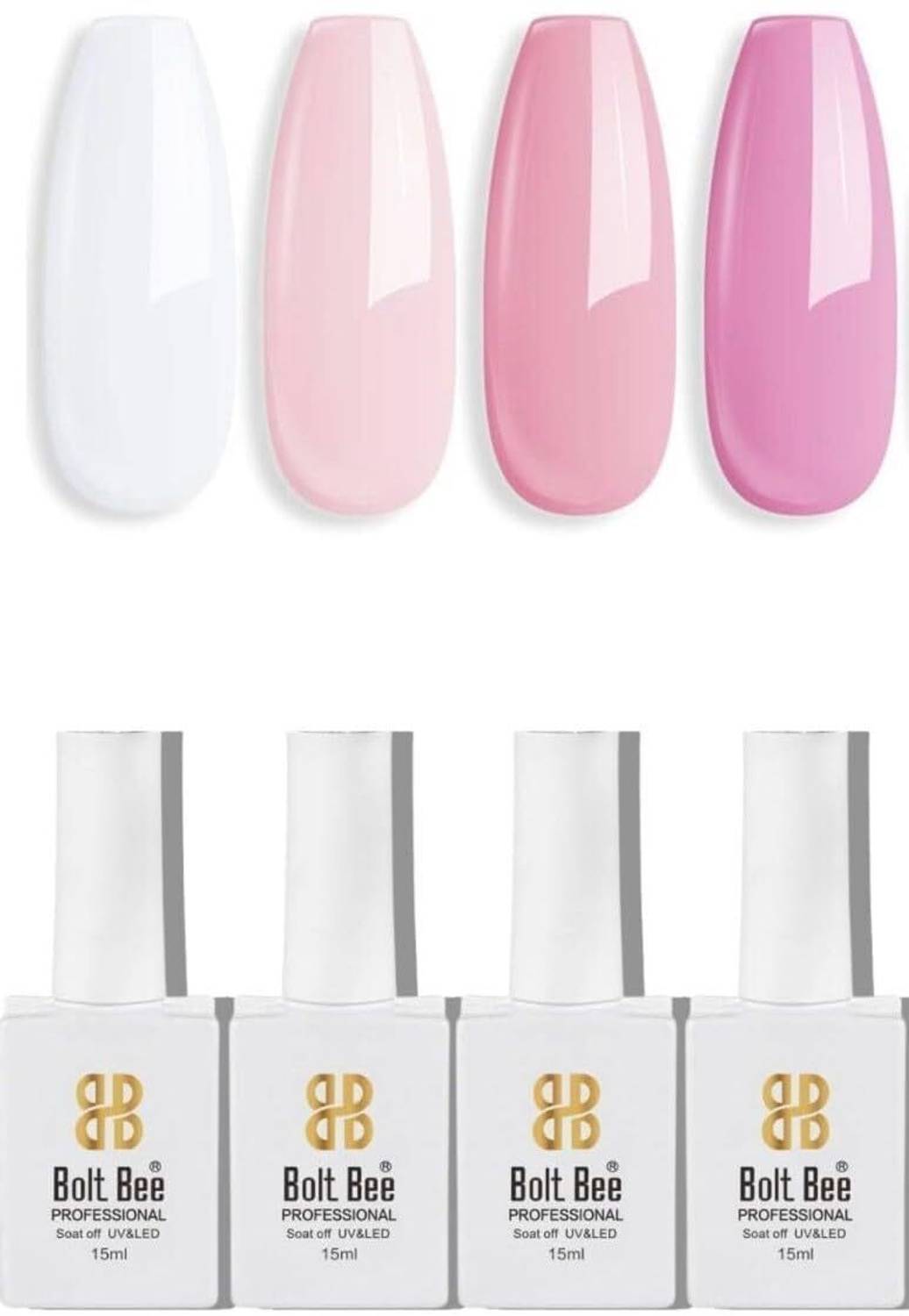 BOLT BEE Gel Nail Polish, Super Glossy, Quick Drying, Set 15ml Each (1,126,133,110)