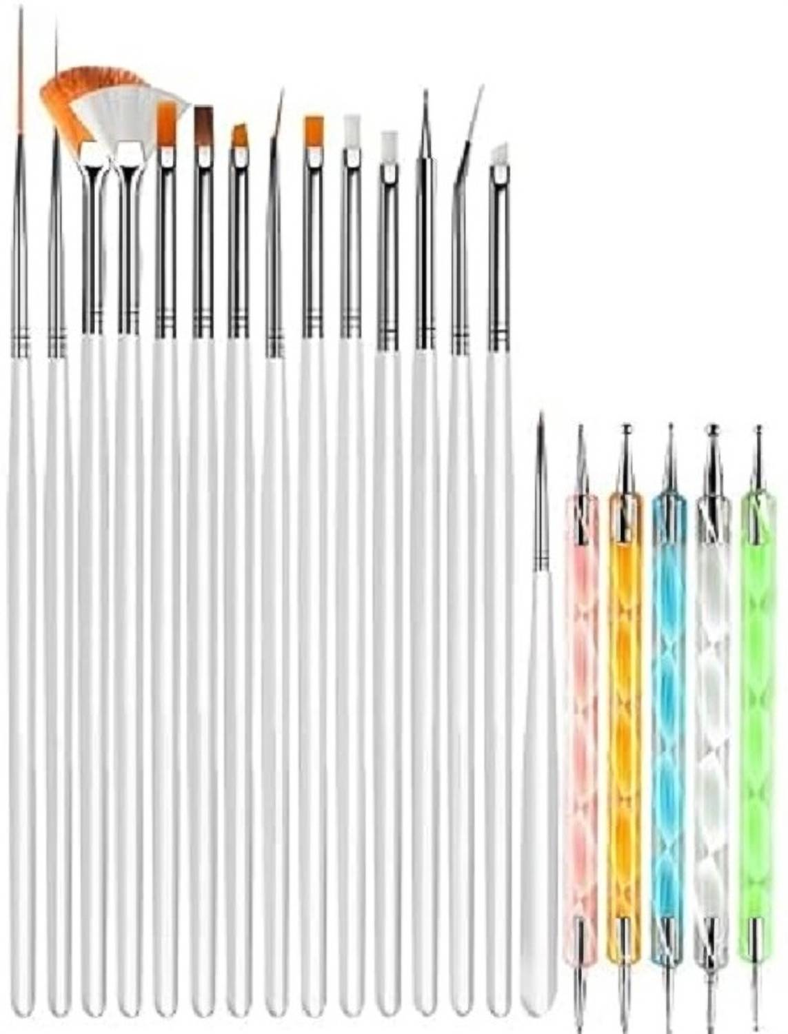Bluedeal 20 pcs Nail Art Brushes,Nail Art Design Painting and Drawing Brush Tool Kit