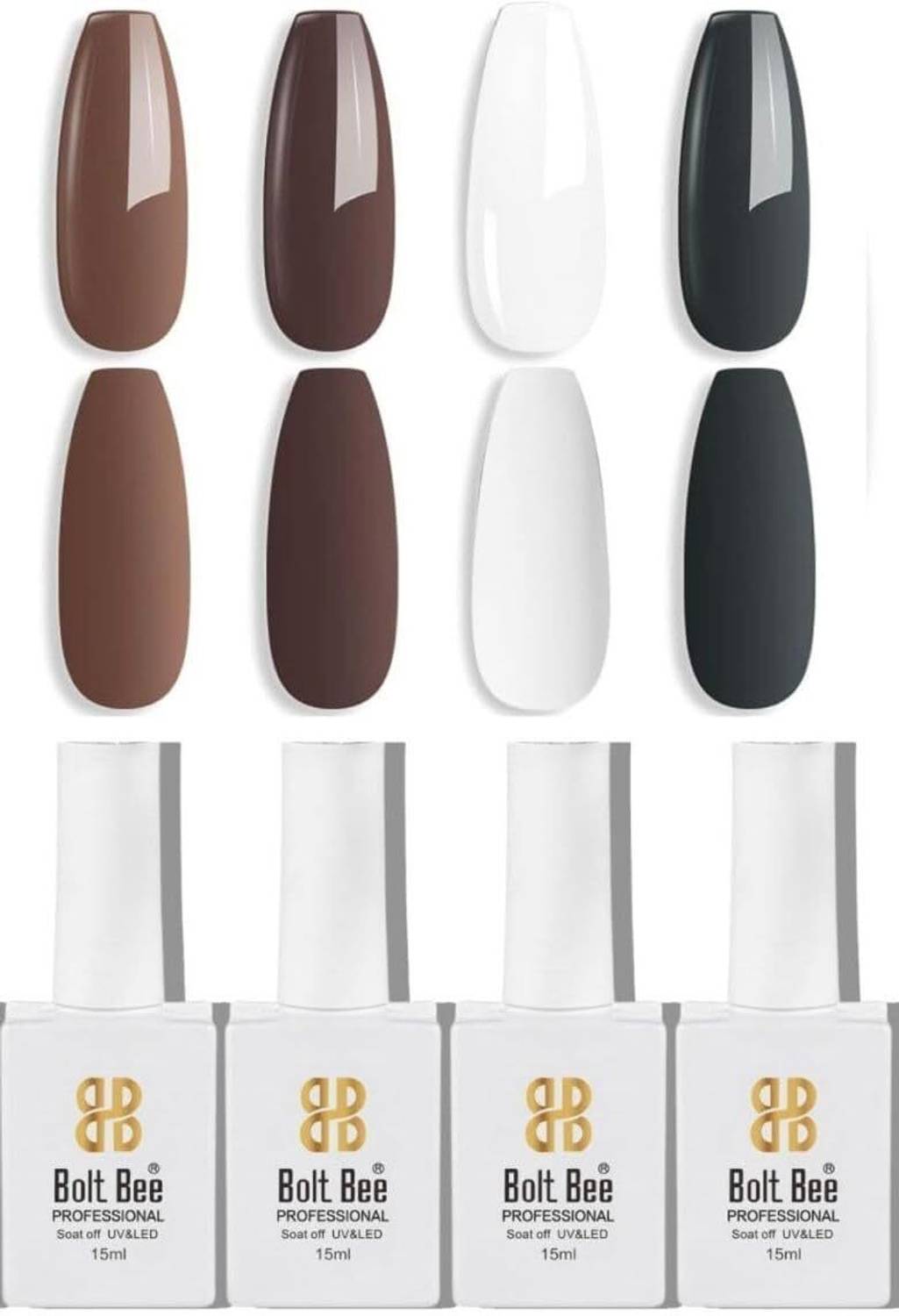 BOLT BEE Gel Nail Polish, Super Glossy, Quick Drying, Set 15ml Each (5,136,1,59)