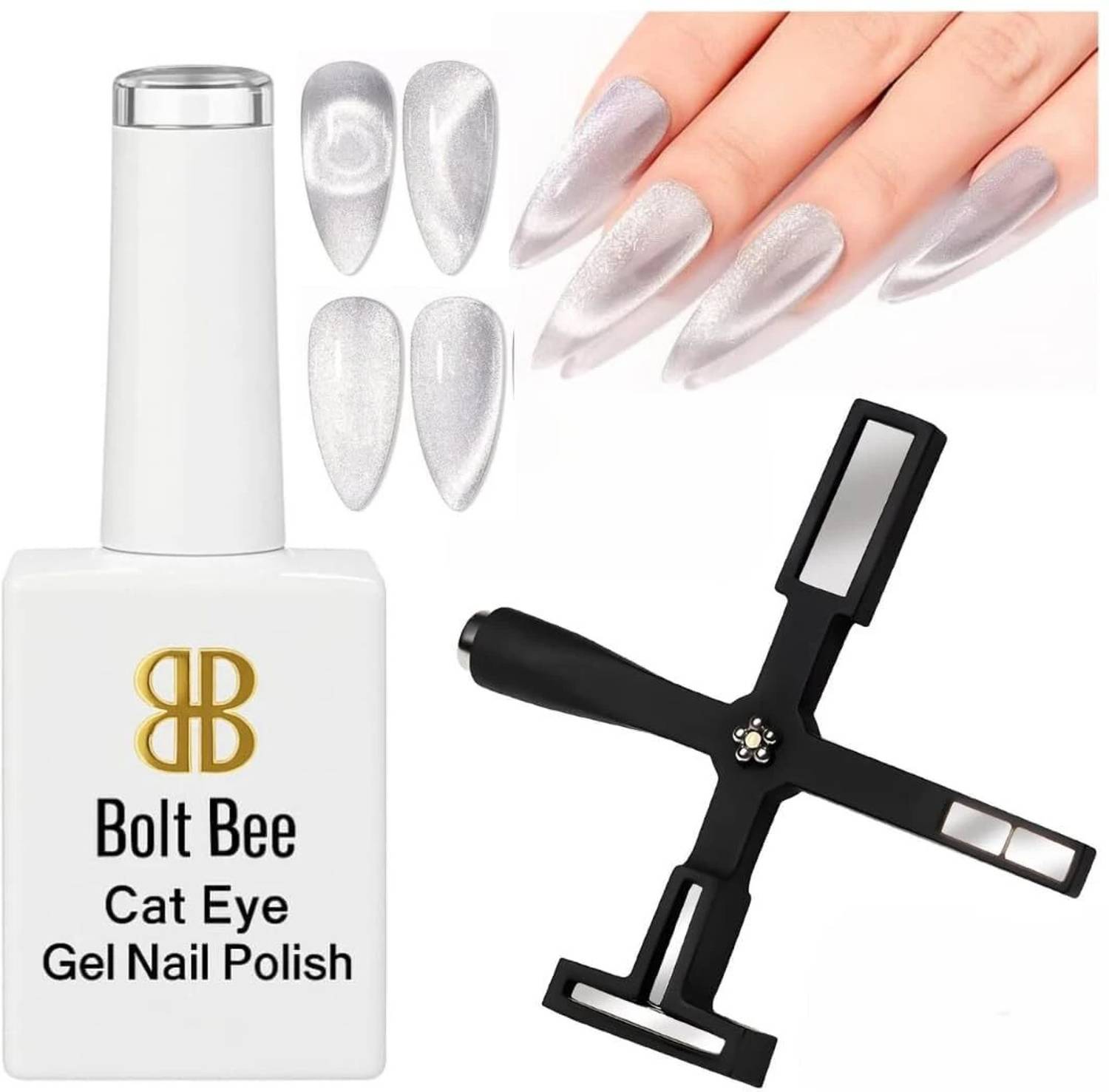BOLT BEE Cat Eye Gel Nail Polish with 5 in 1 Magnet Set Magnetic Gel Polish for 3D Effect