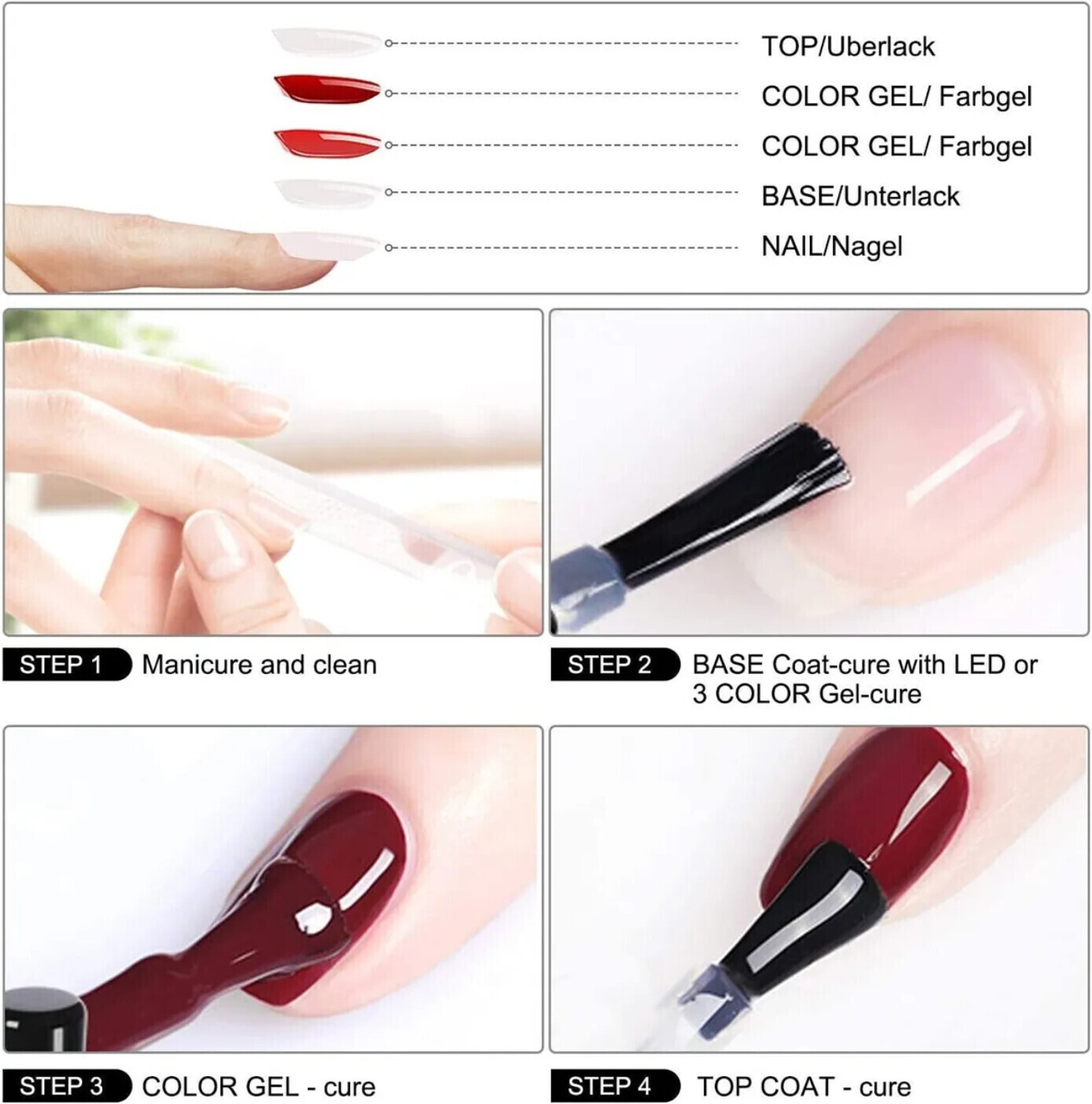 Image of feelhigh 36 Colors Nail UV Gel Kit Soak off LED Nail Art Pure Color Gel Pod UV Gel Polish