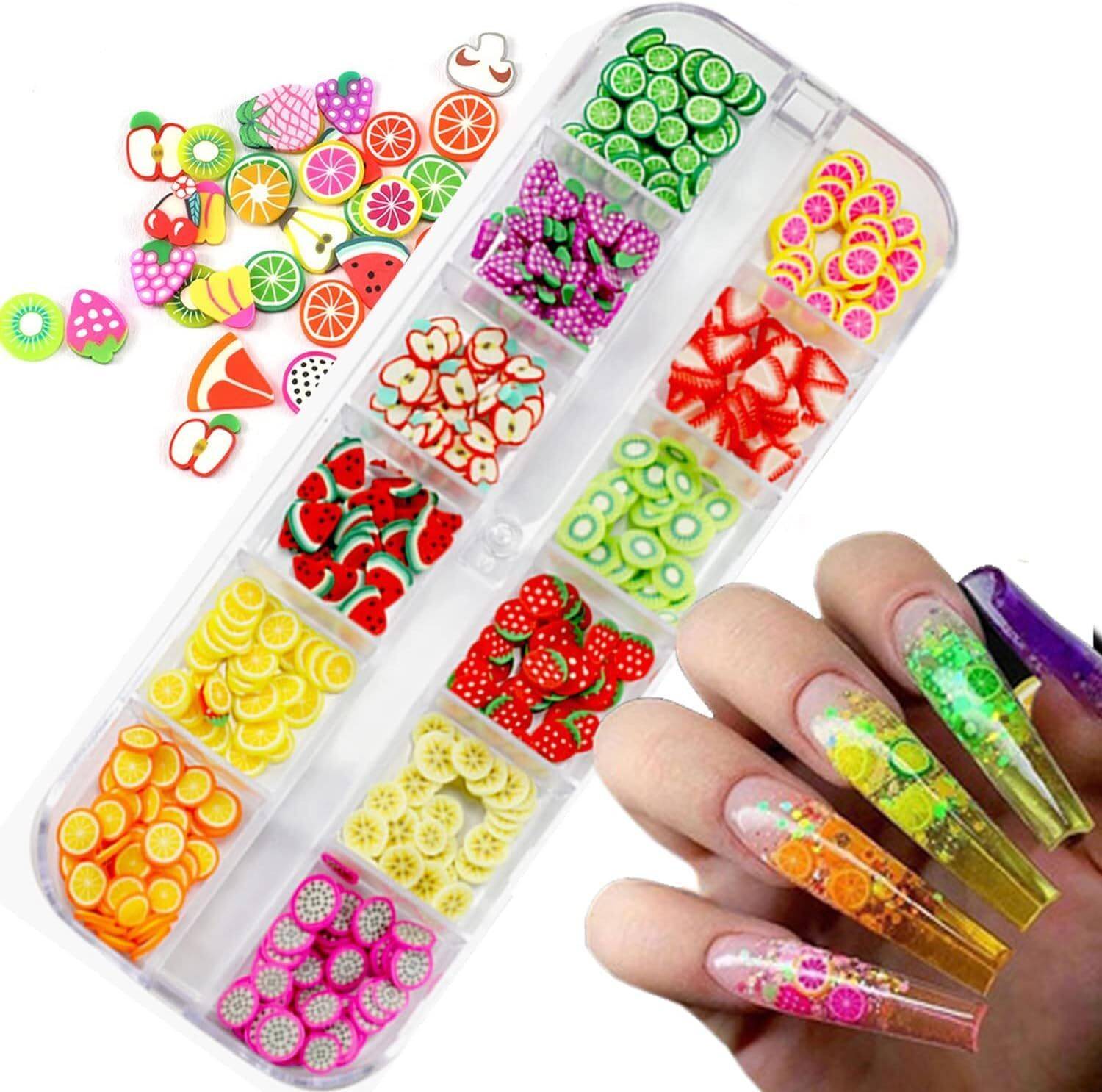 Beauzy 3D Fruit Nail Art Decoration Kit – 12 Styles of Mini Fruit Slices for Nail
