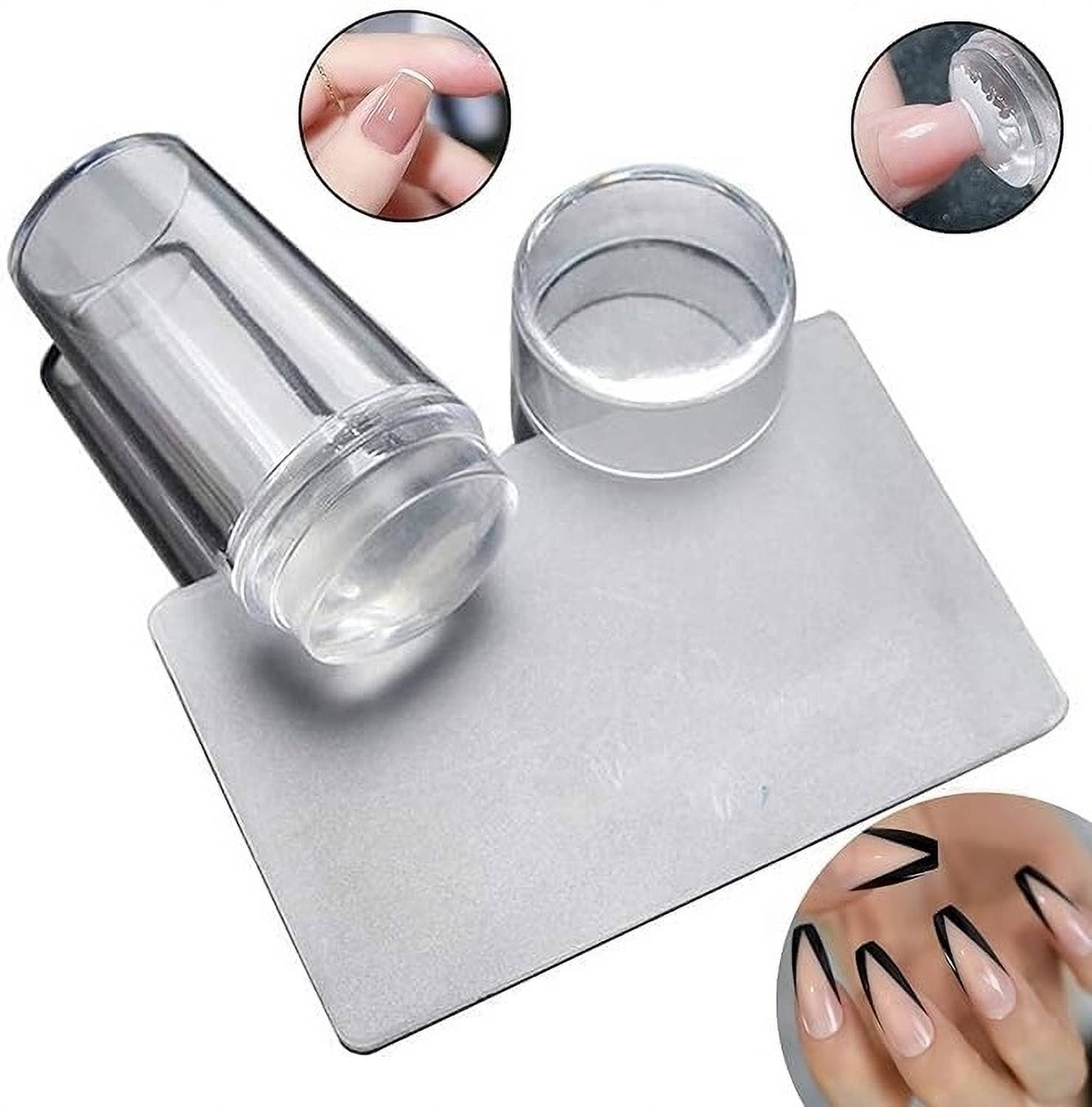 CartKing Silicone Soft Nail Stamper Scraper Polish Image Paint Stamp Nail Art for Girl's