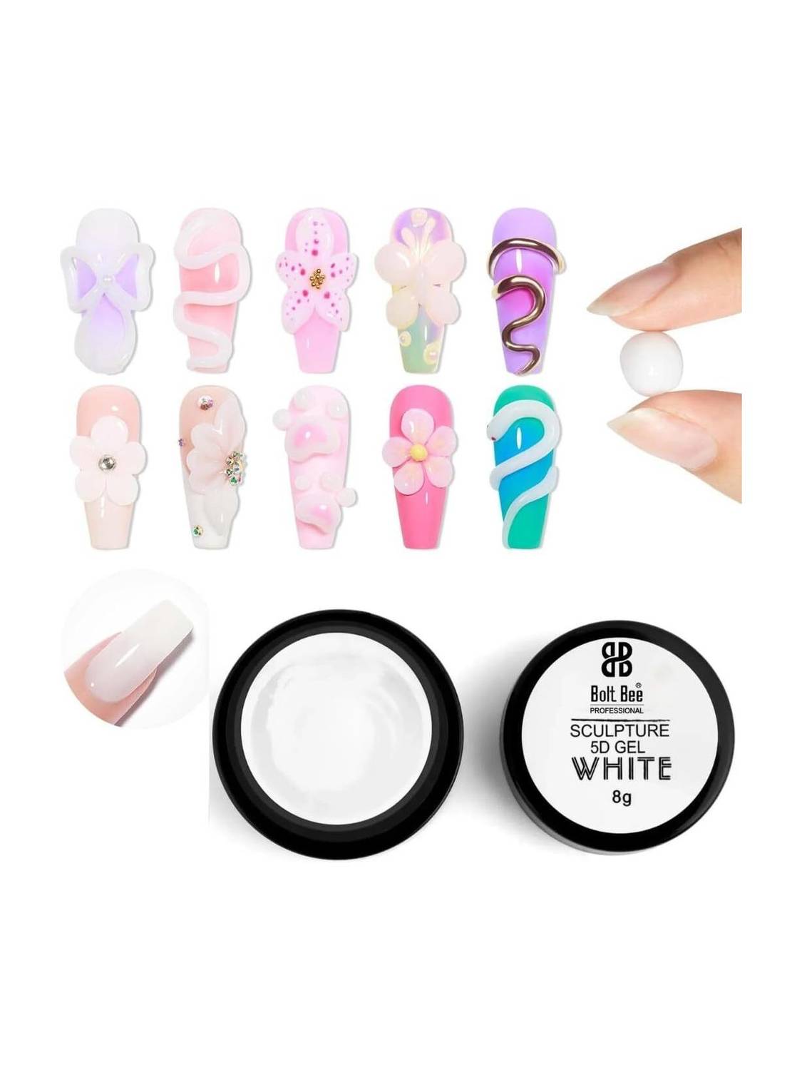 BOLT BEE 5D Sculpting Gel for Nails –3D Gel , Drawing Builder Gel for Nail Art Design