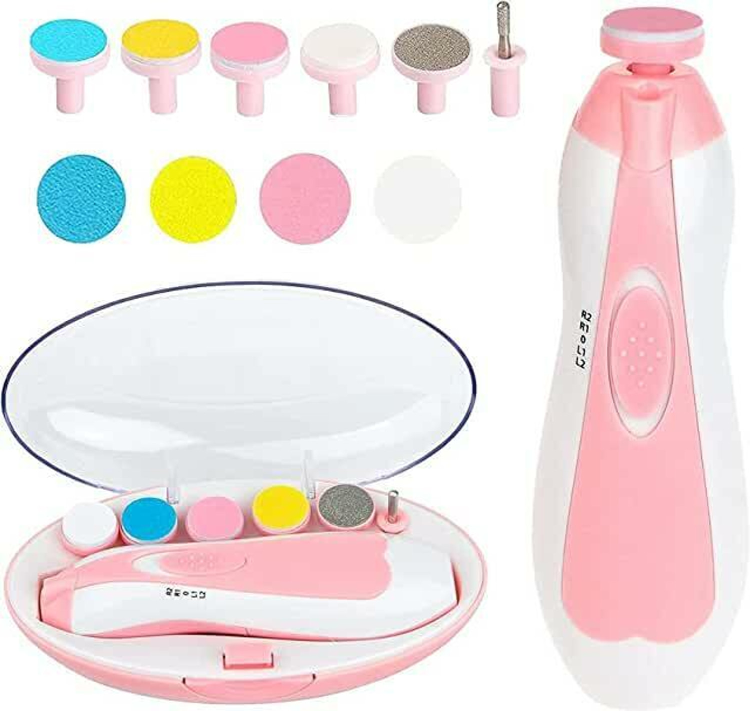 Image of Niavaa New Baby Nail File Electric,Baby Nail Trimmer Heads Safe for Newborn Baby (Pink)